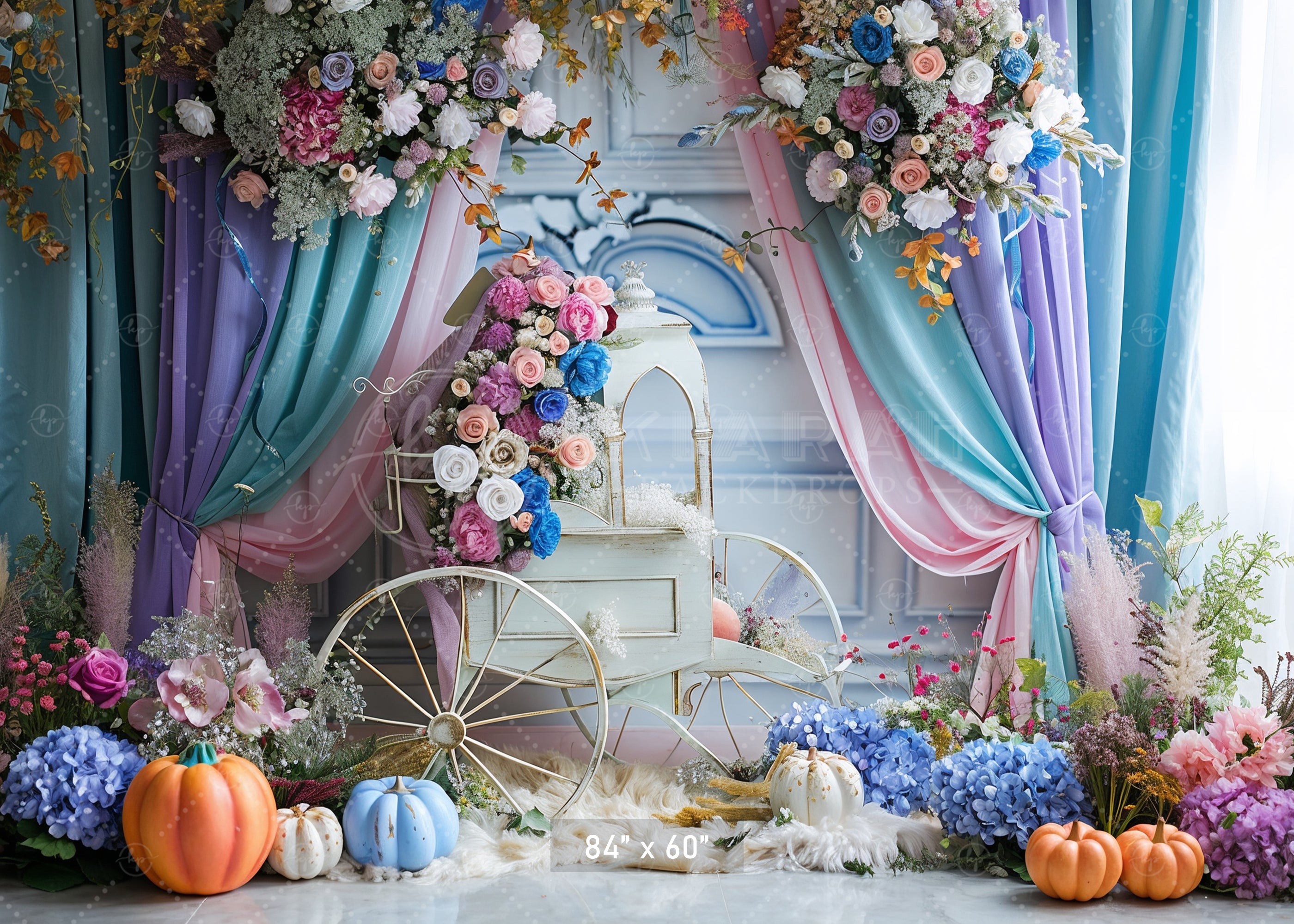 Fairytale Carriage & Floral Backdrop