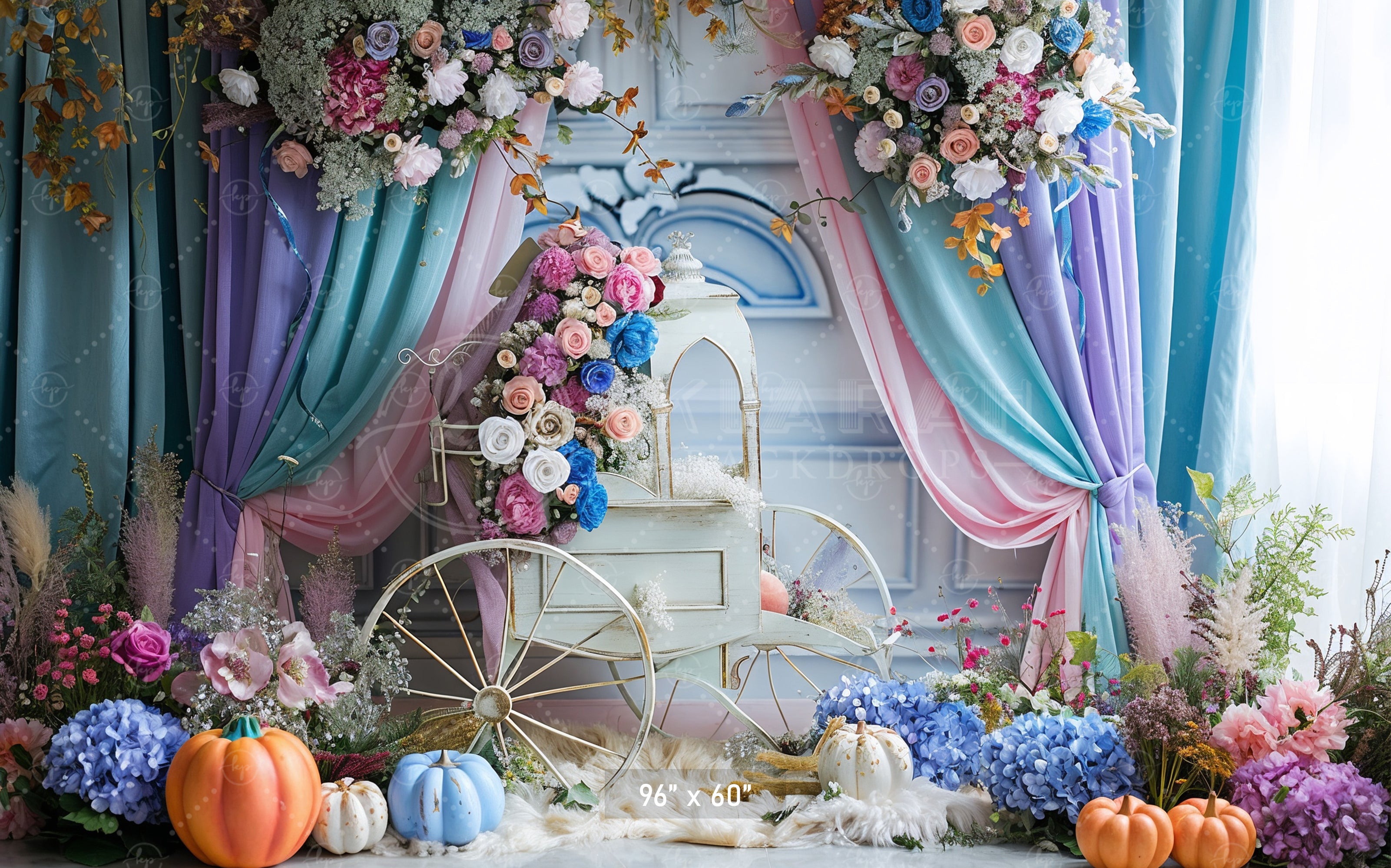 Fairytale Carriage & Floral Backdrop