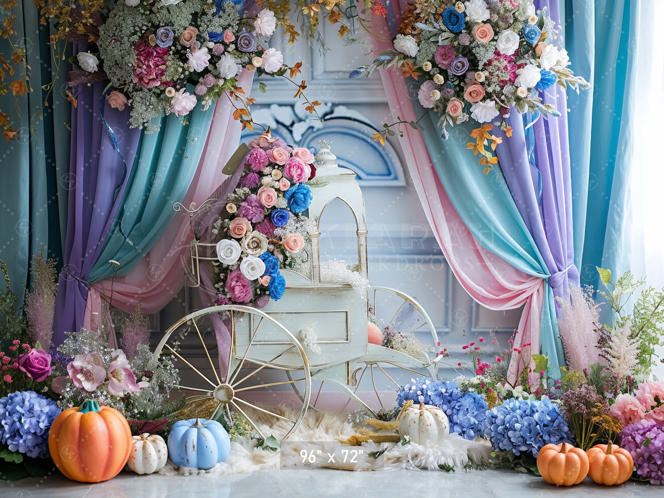 Fairytale Carriage & Floral Backdrop