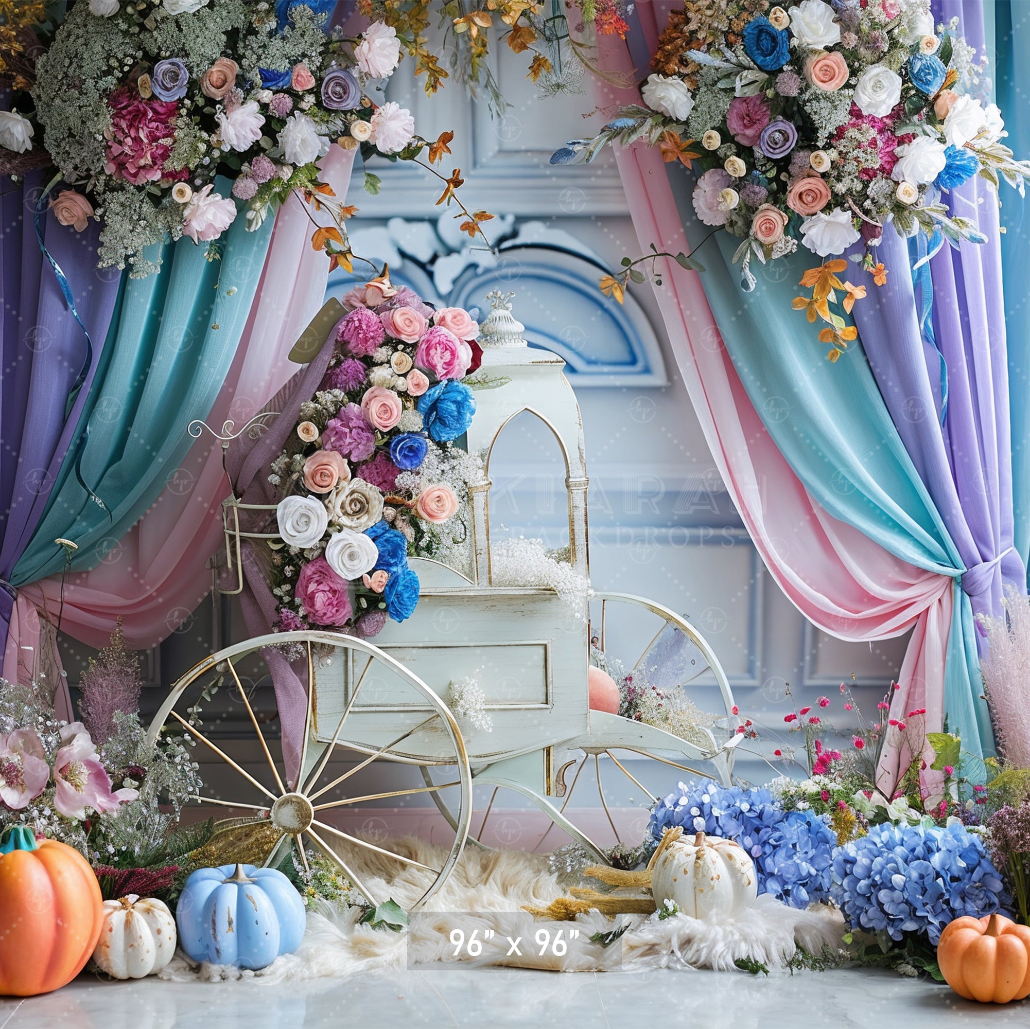 Fairytale Carriage & Floral Backdrop