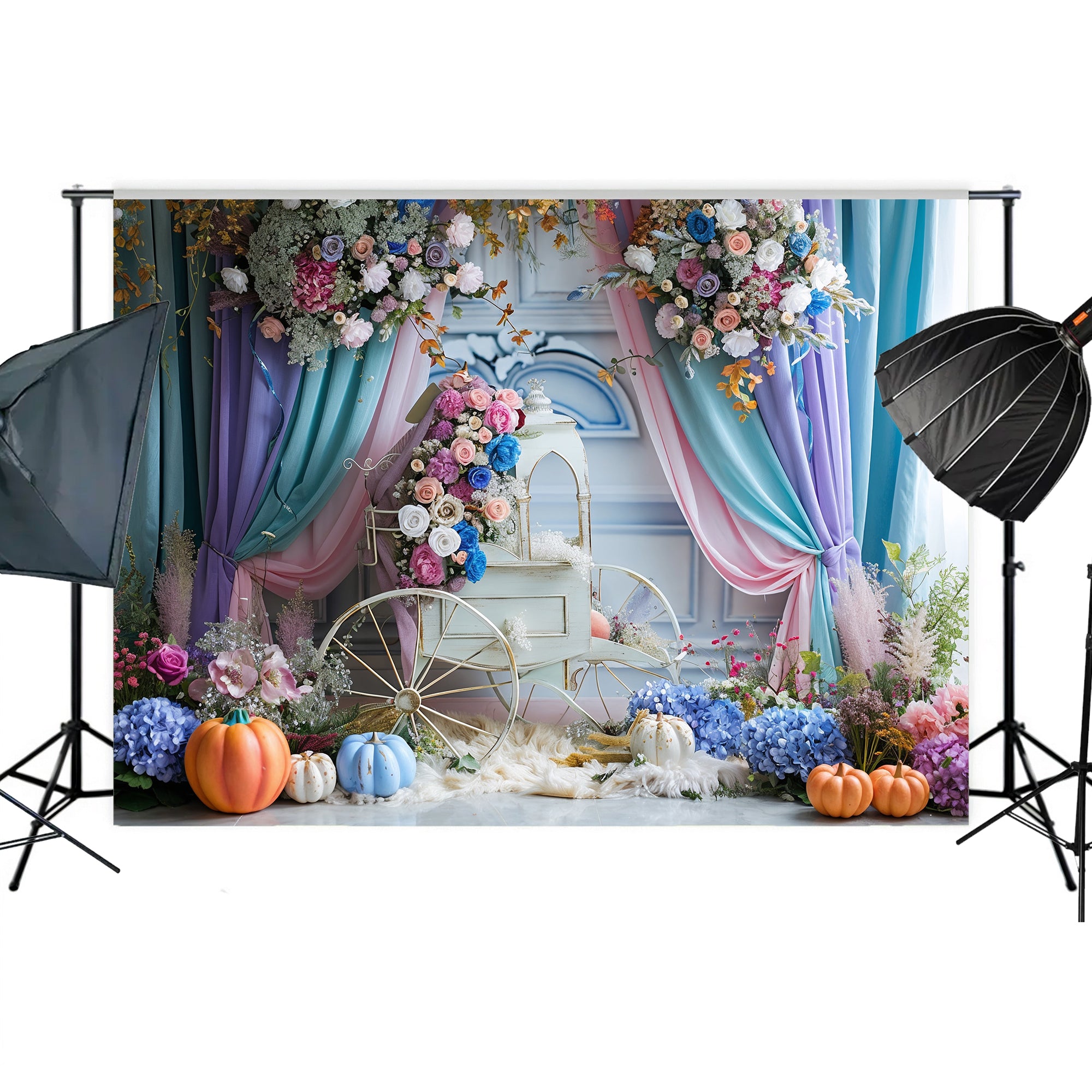 Fairytale Carriage & Floral Backdrop