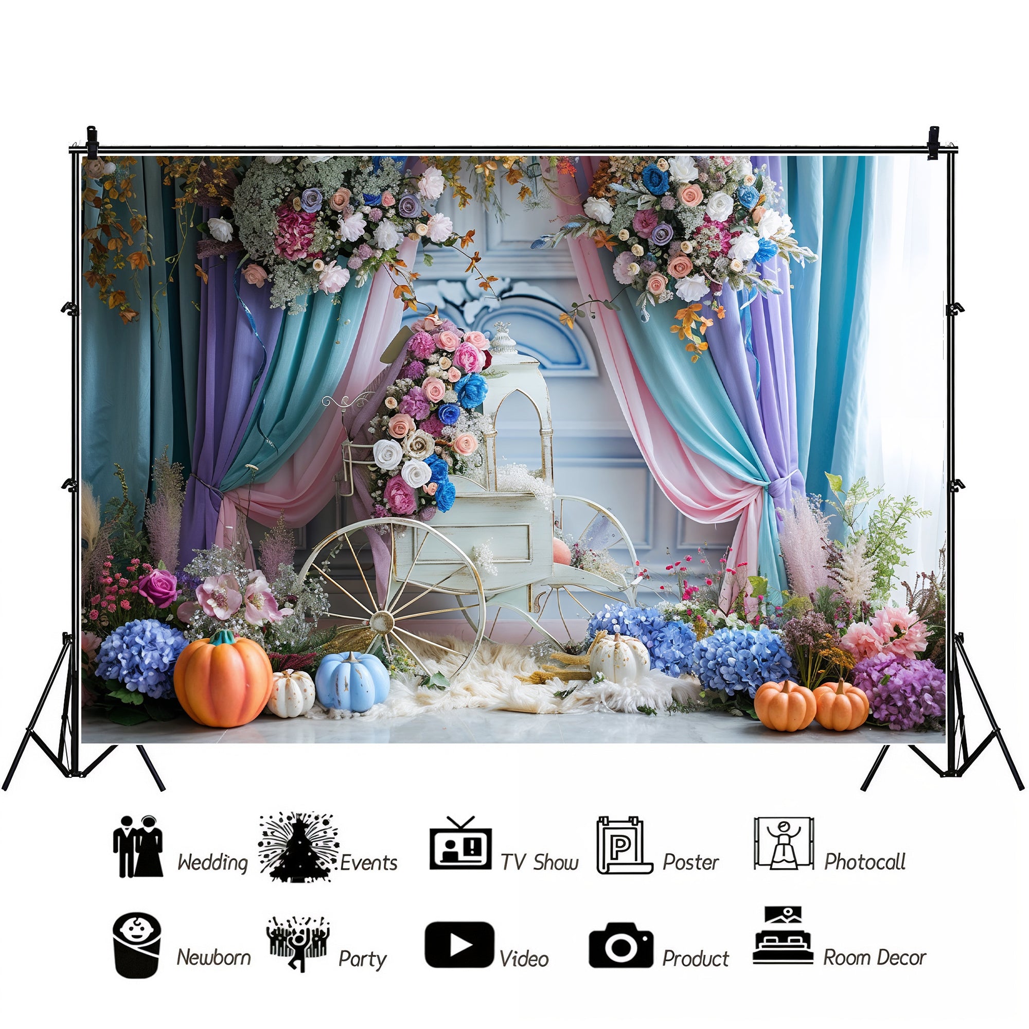 Fairytale Carriage & Floral Backdrop