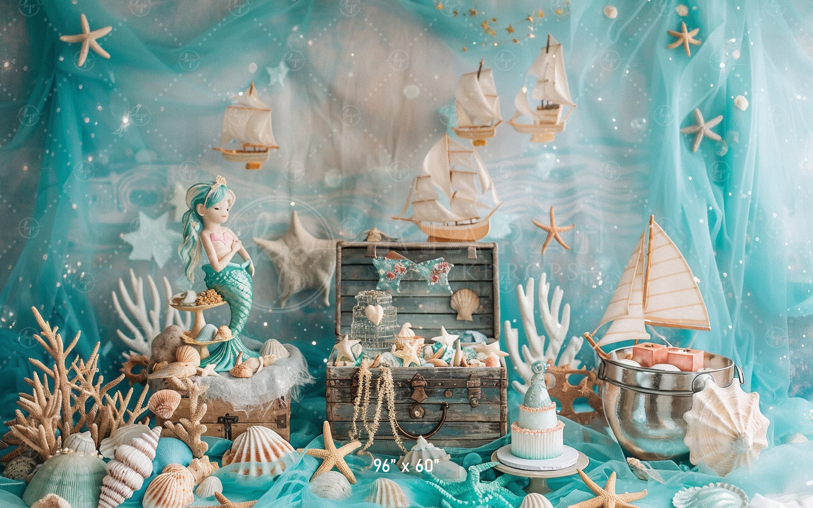 Under the Sea Mermaid Adventure Backdrop