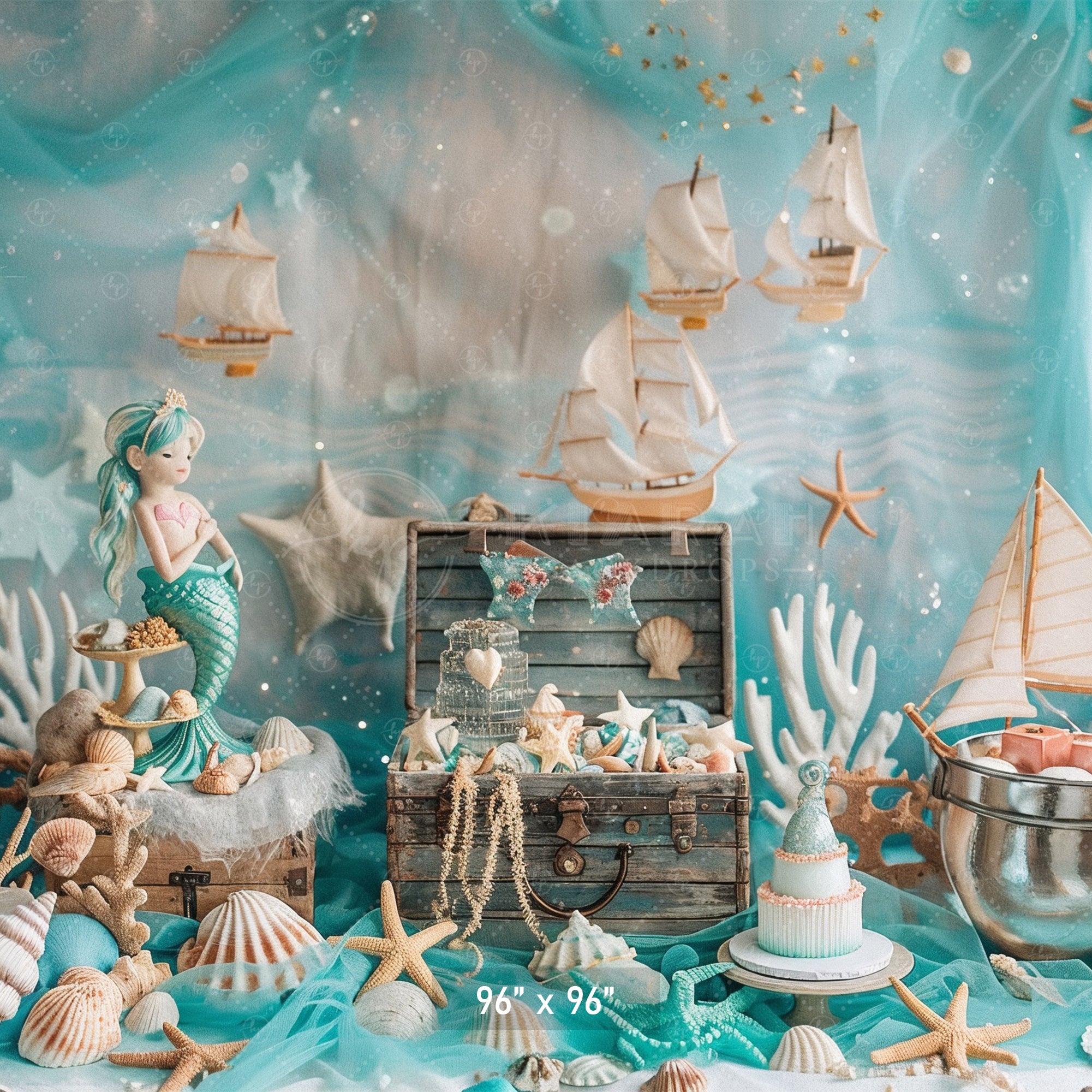 Under the Sea Mermaid Adventure Backdrop