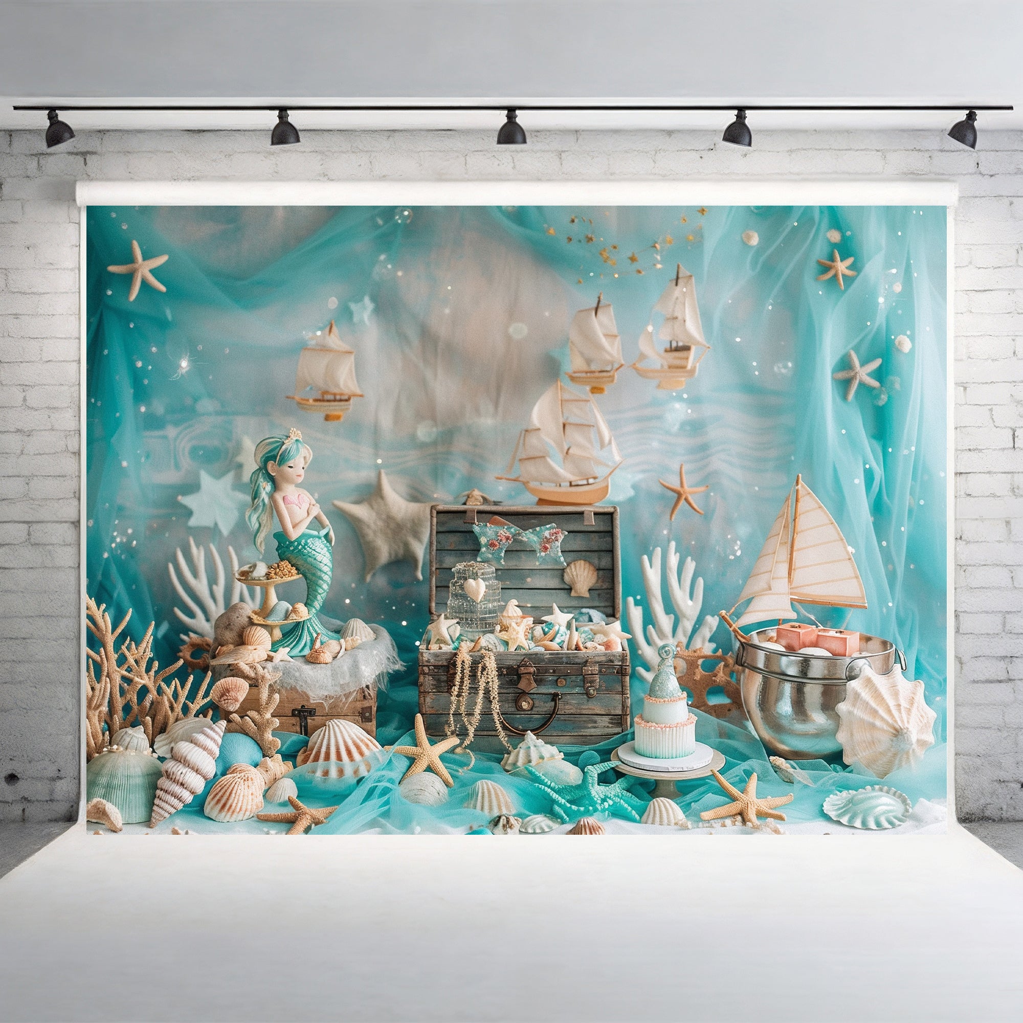 Under the Sea Mermaid Adventure Backdrop
