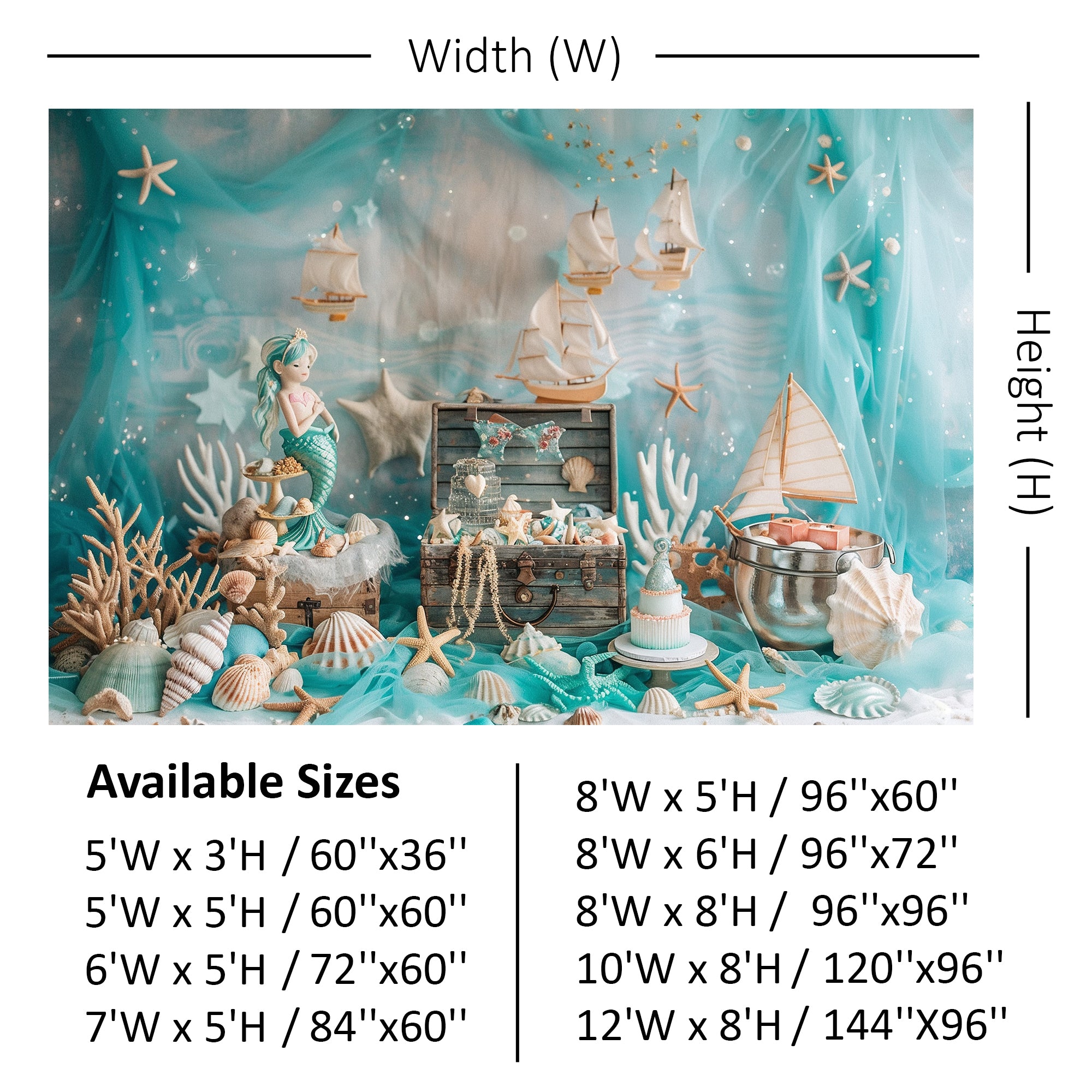 Under the Sea Mermaid Adventure Backdrop