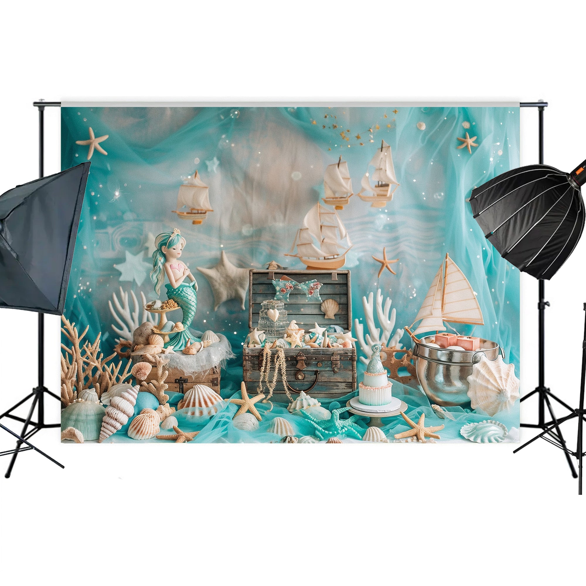 Under the Sea Mermaid Adventure Backdrop