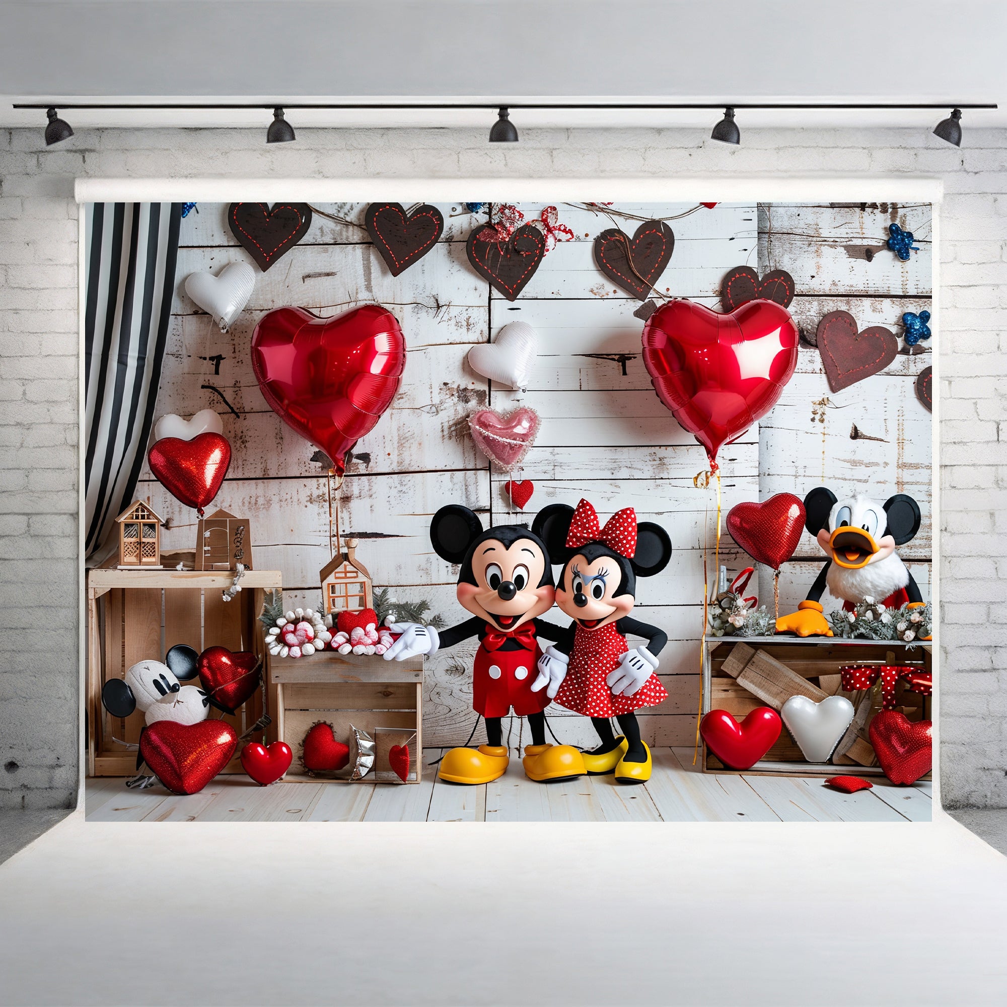 Valentine's Day Mouse Couple Backdrop