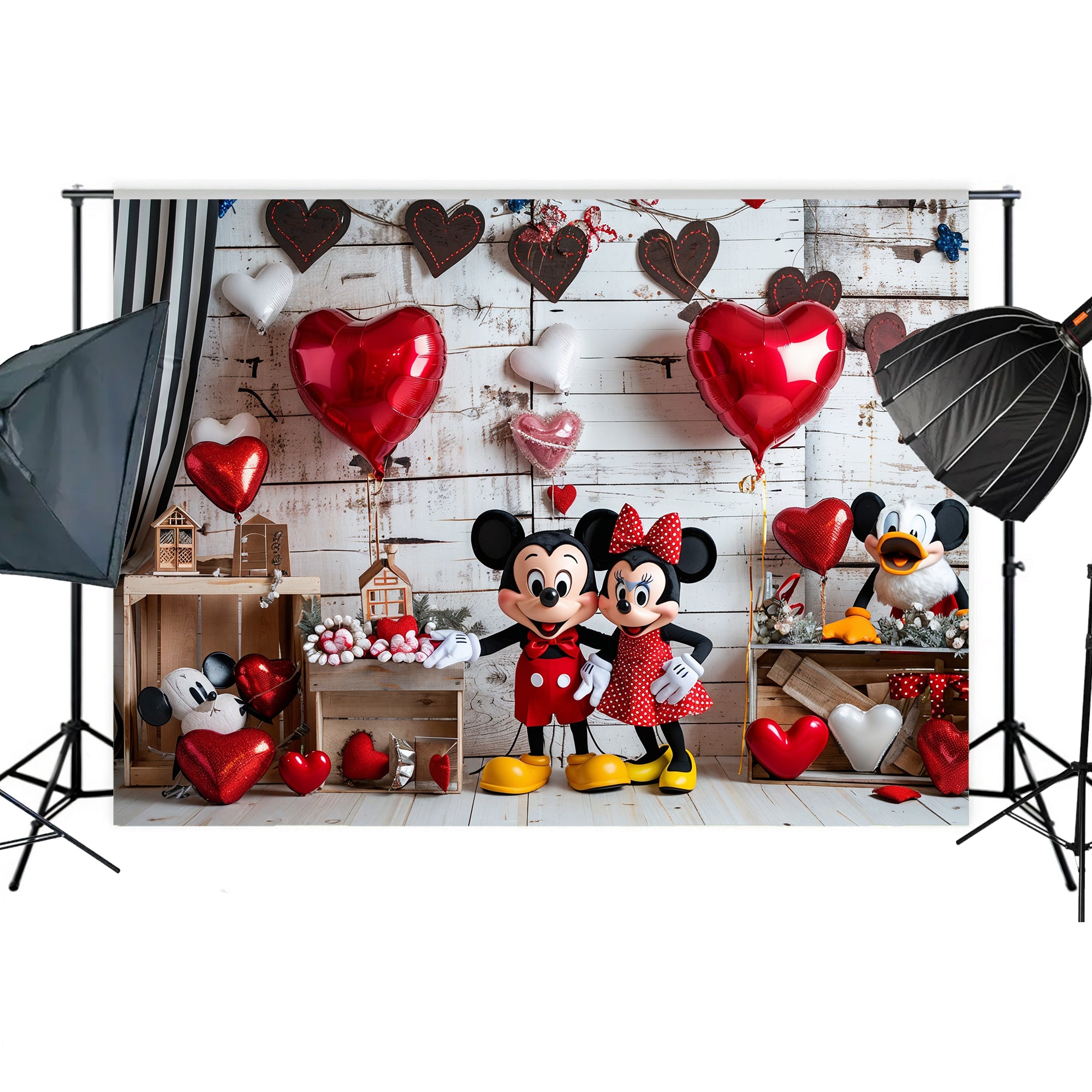 Valentine's Day Mouse Couple Backdrop