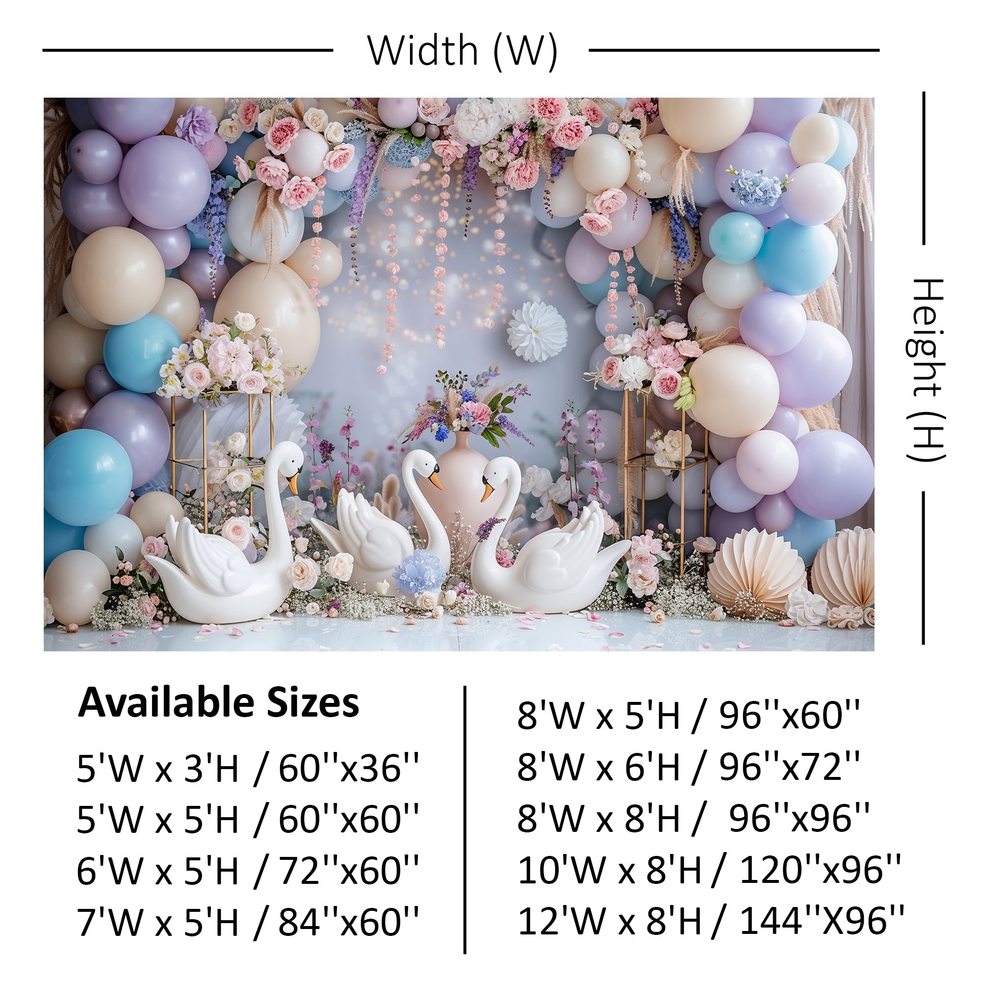 Elegant Swan Garden Backdrop