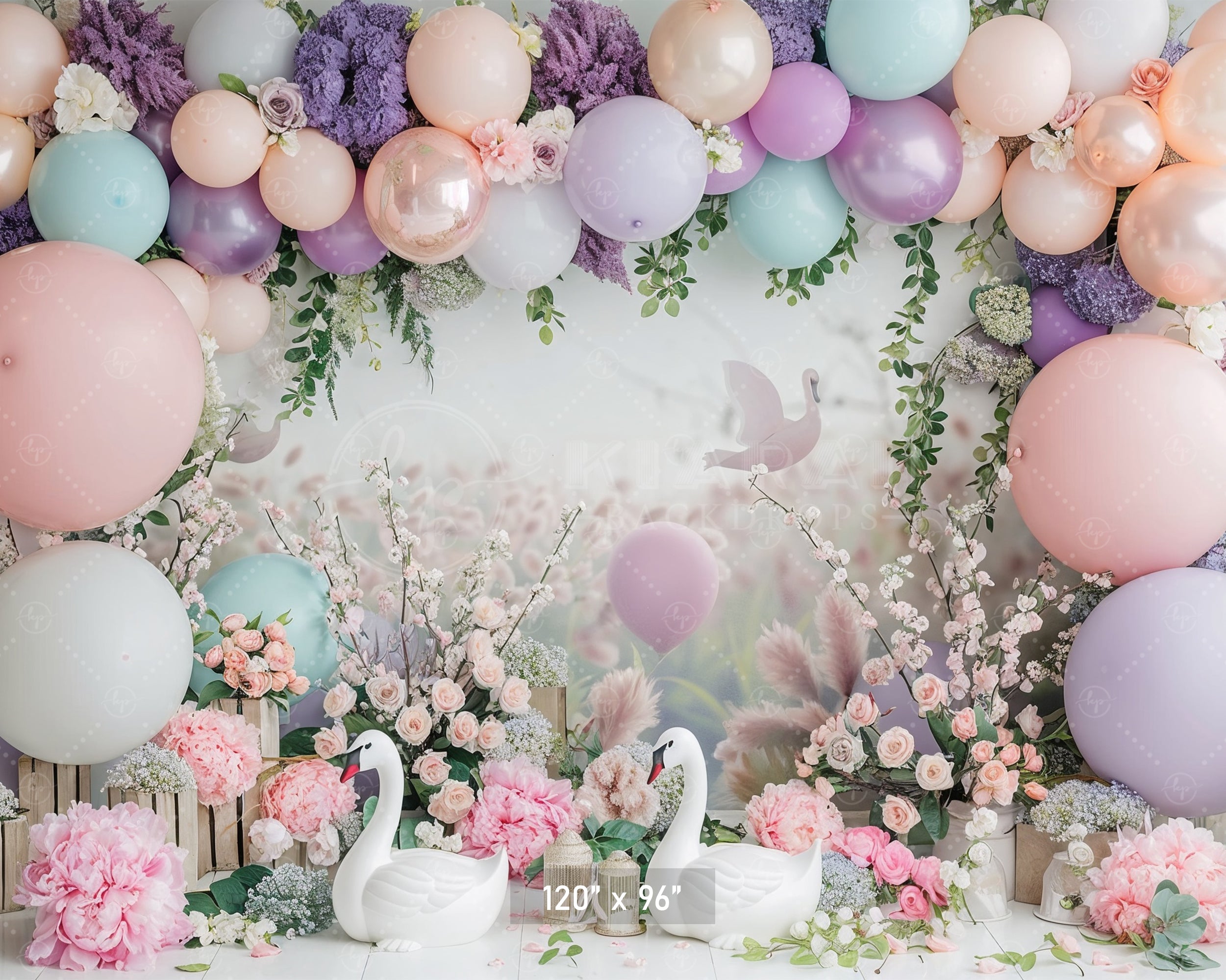 Dreamy Swan Meadow Backdrop
