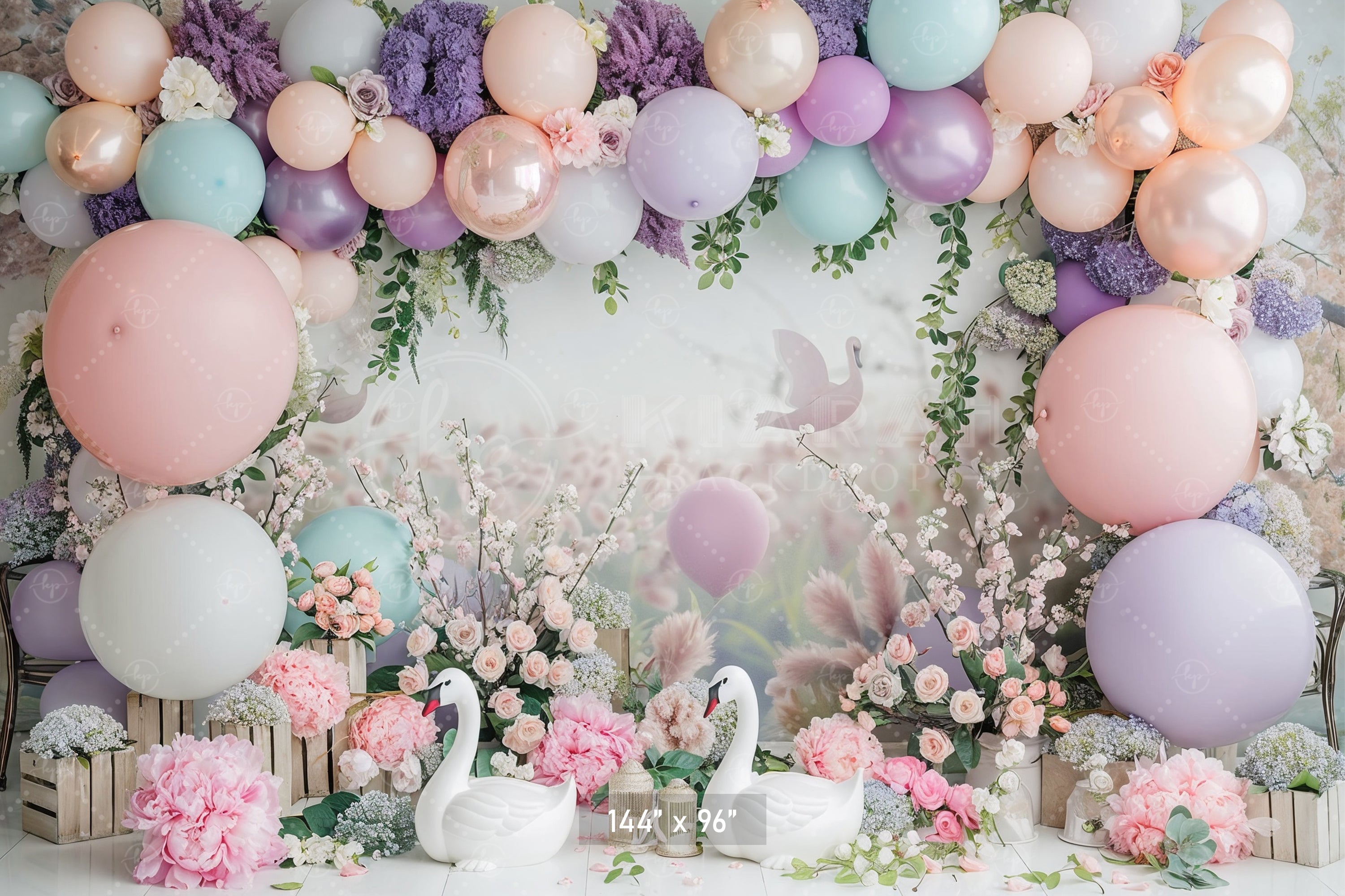 Dreamy Swan Meadow Backdrop