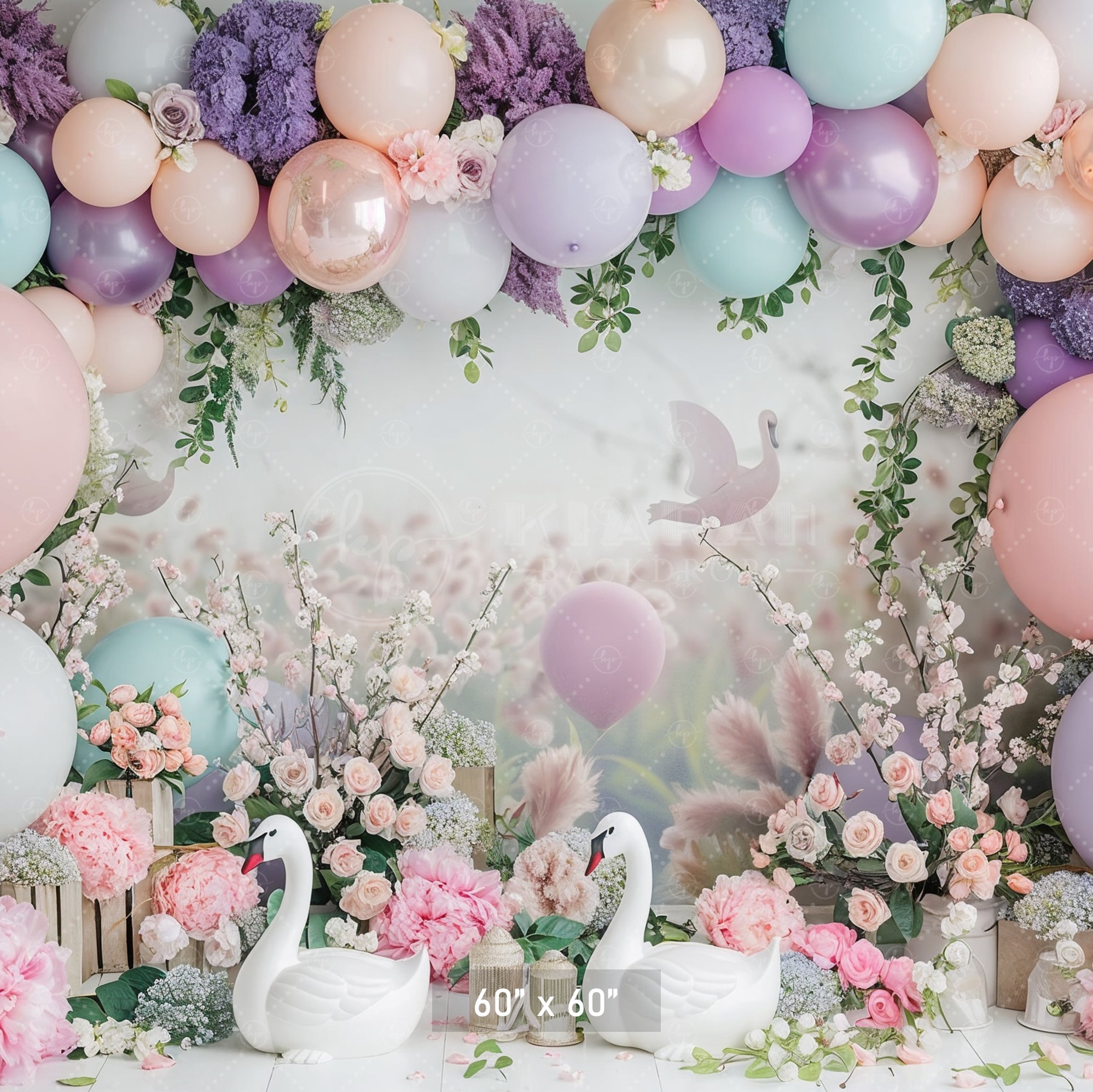 Dreamy Swan Meadow Backdrop