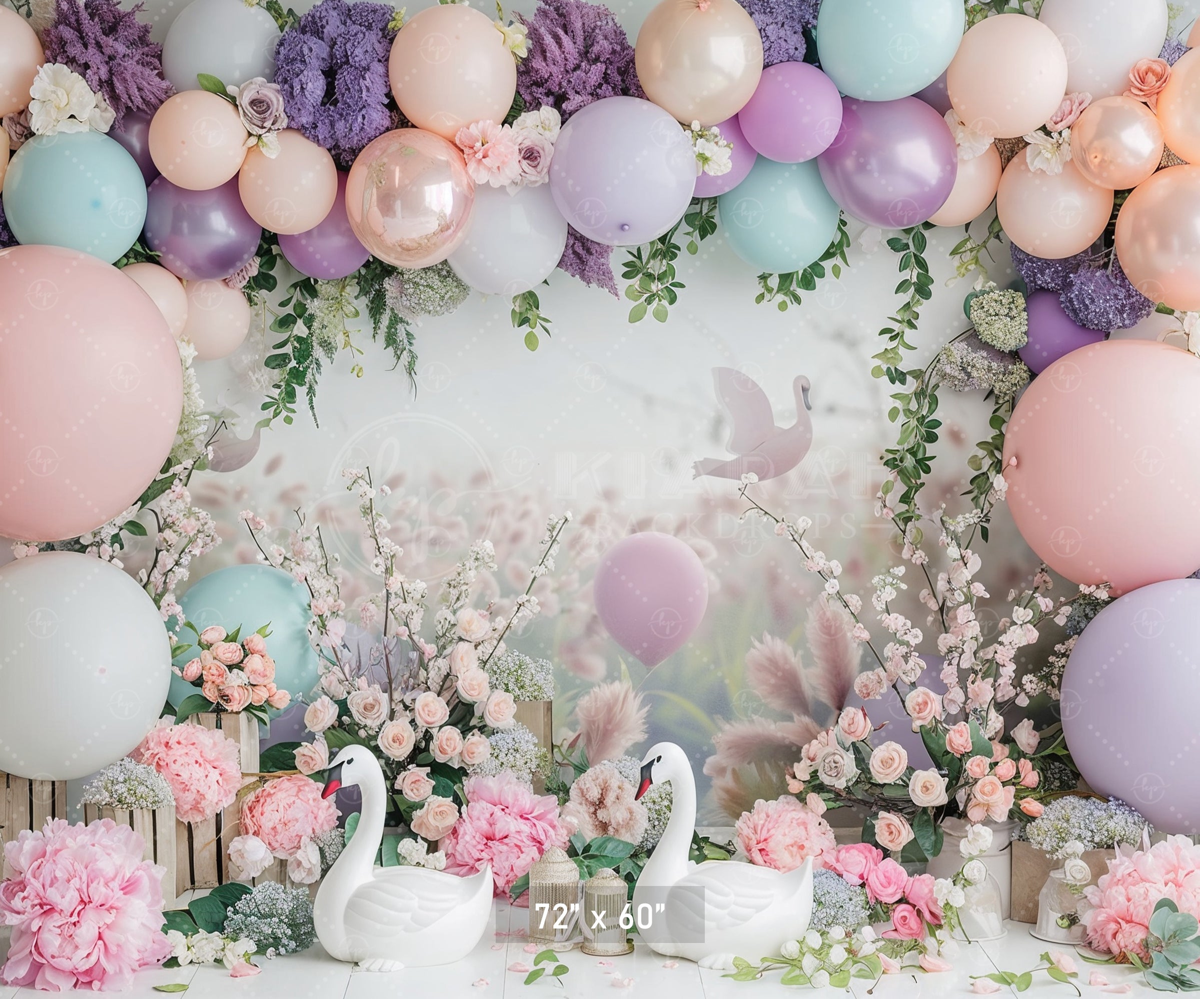 Dreamy Swan Meadow Backdrop