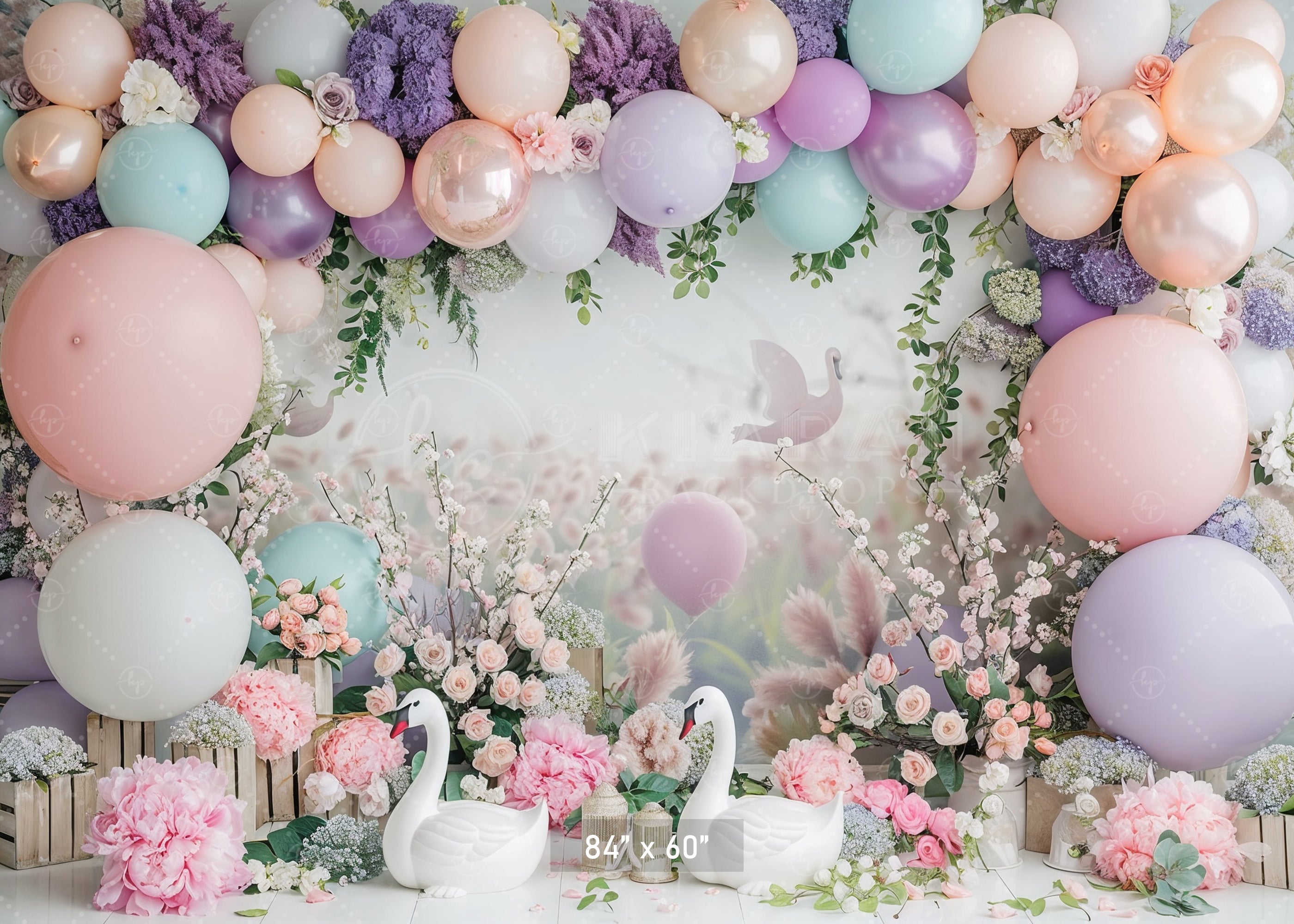 Dreamy Swan Meadow Backdrop