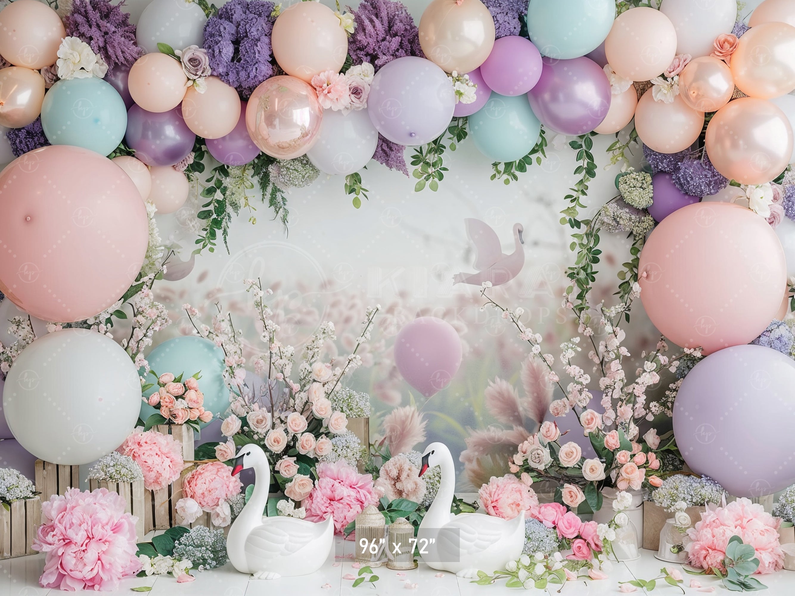 Dreamy Swan Meadow Backdrop