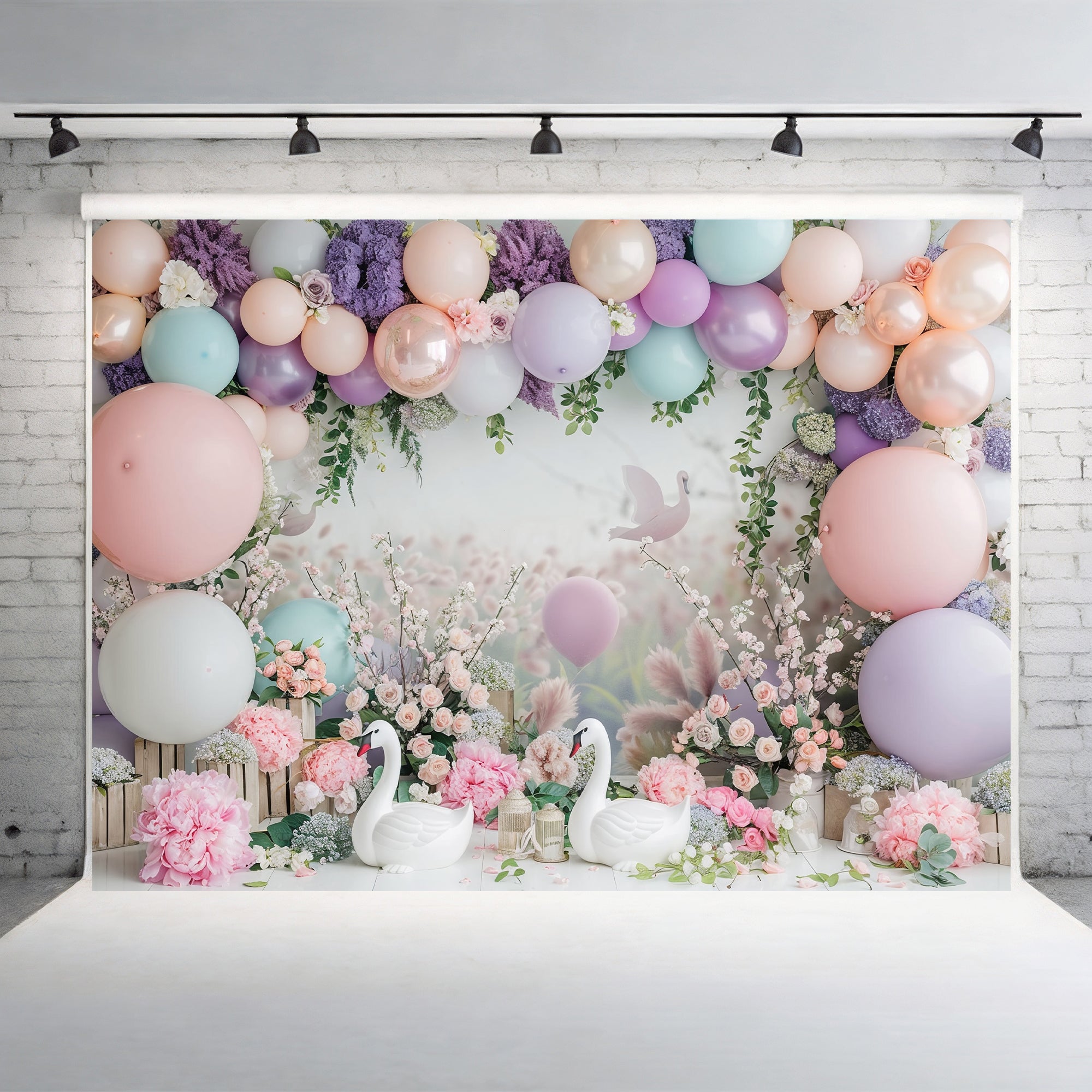 Dreamy Swan Meadow Backdrop