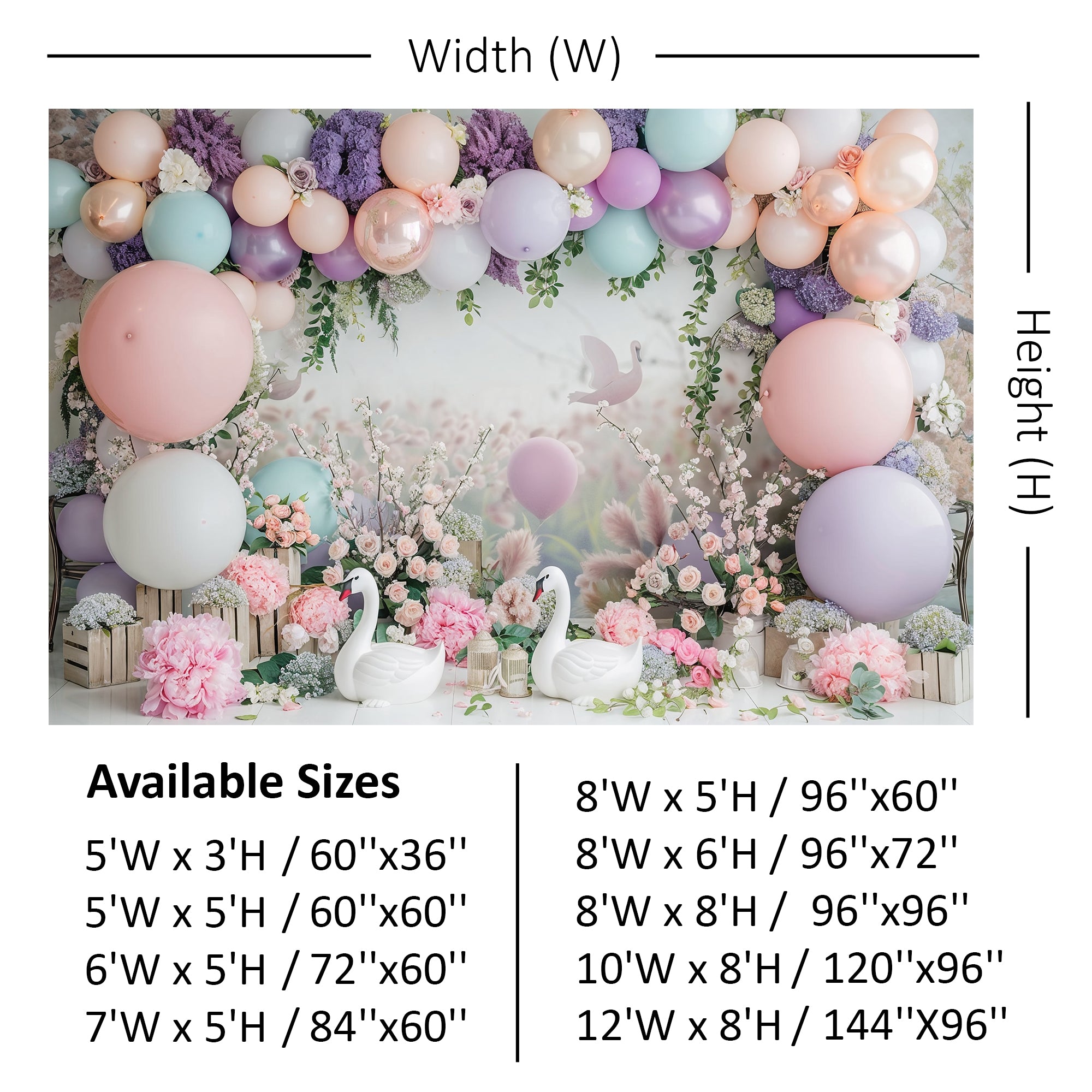 Dreamy Swan Meadow Backdrop