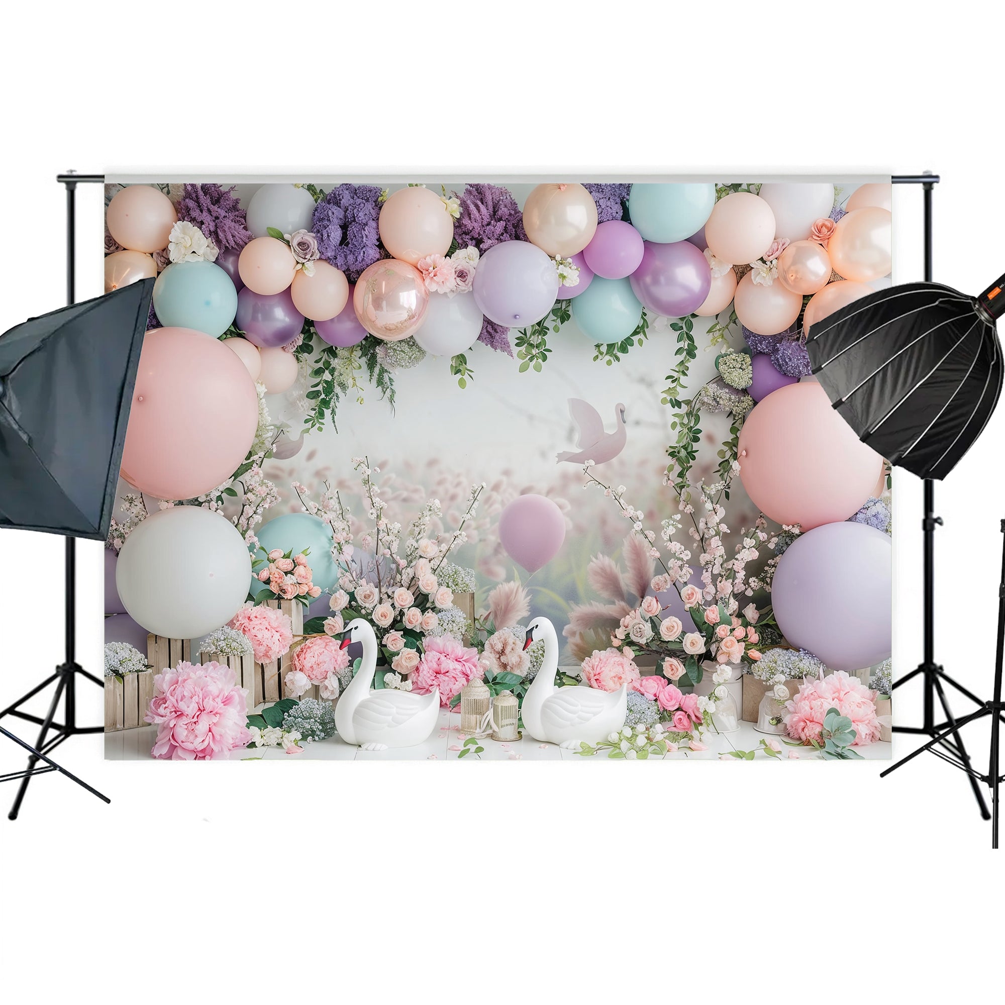 Dreamy Swan Meadow Backdrop