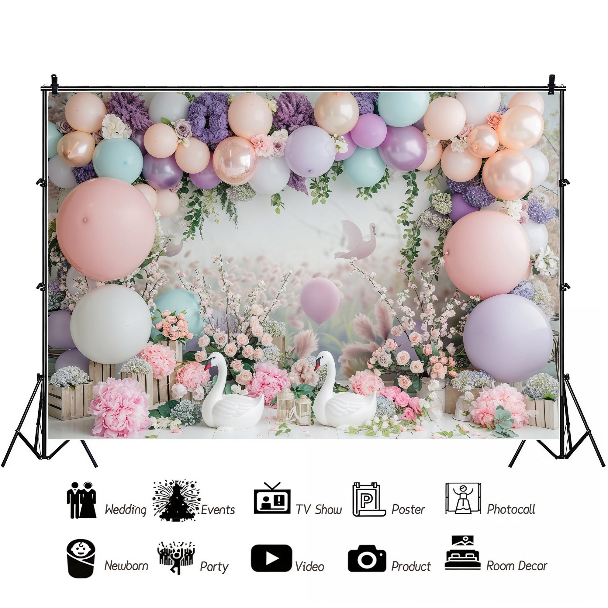 Dreamy Swan Meadow Backdrop