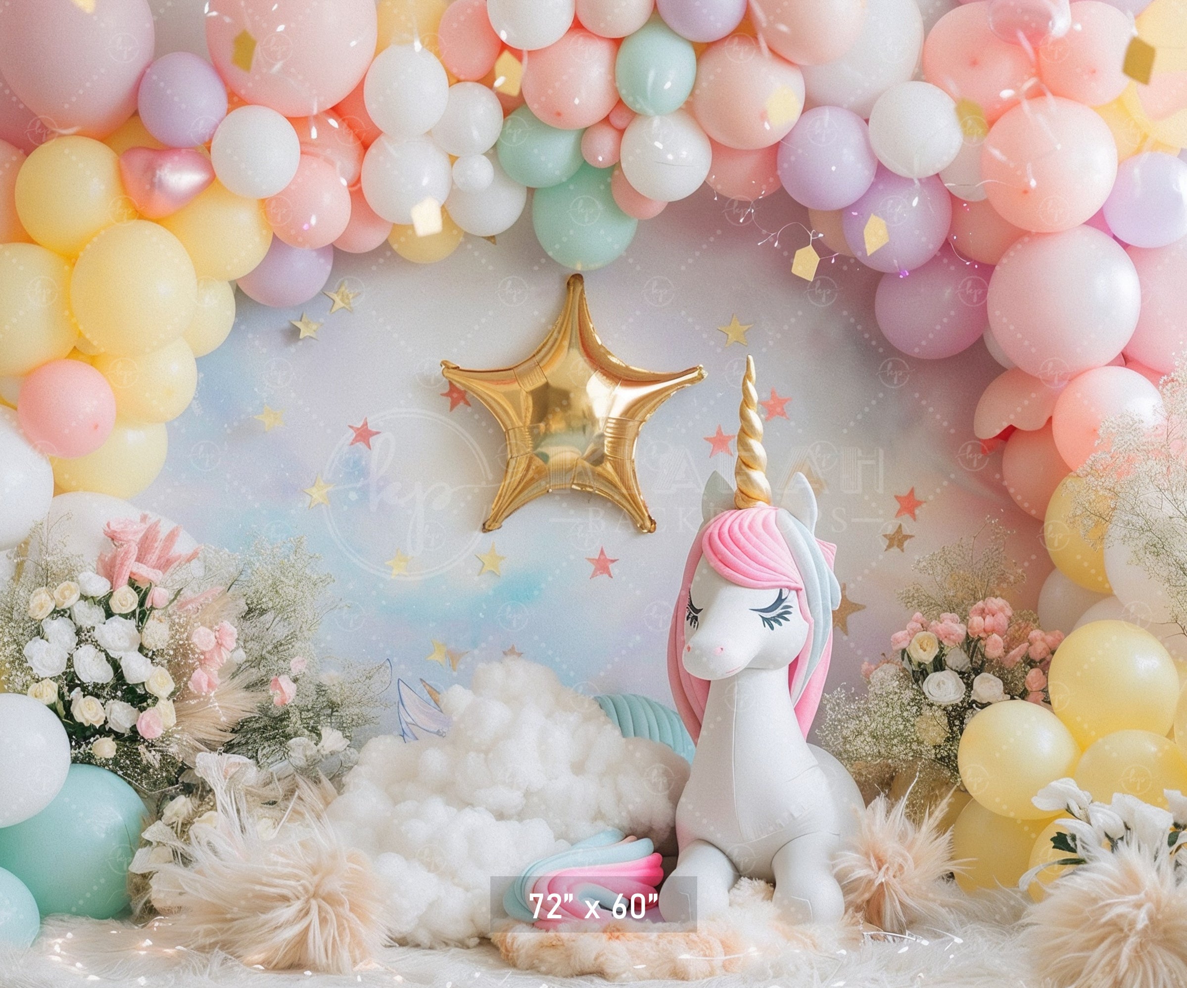 Magical Unicorn Dreamland Backdrop
