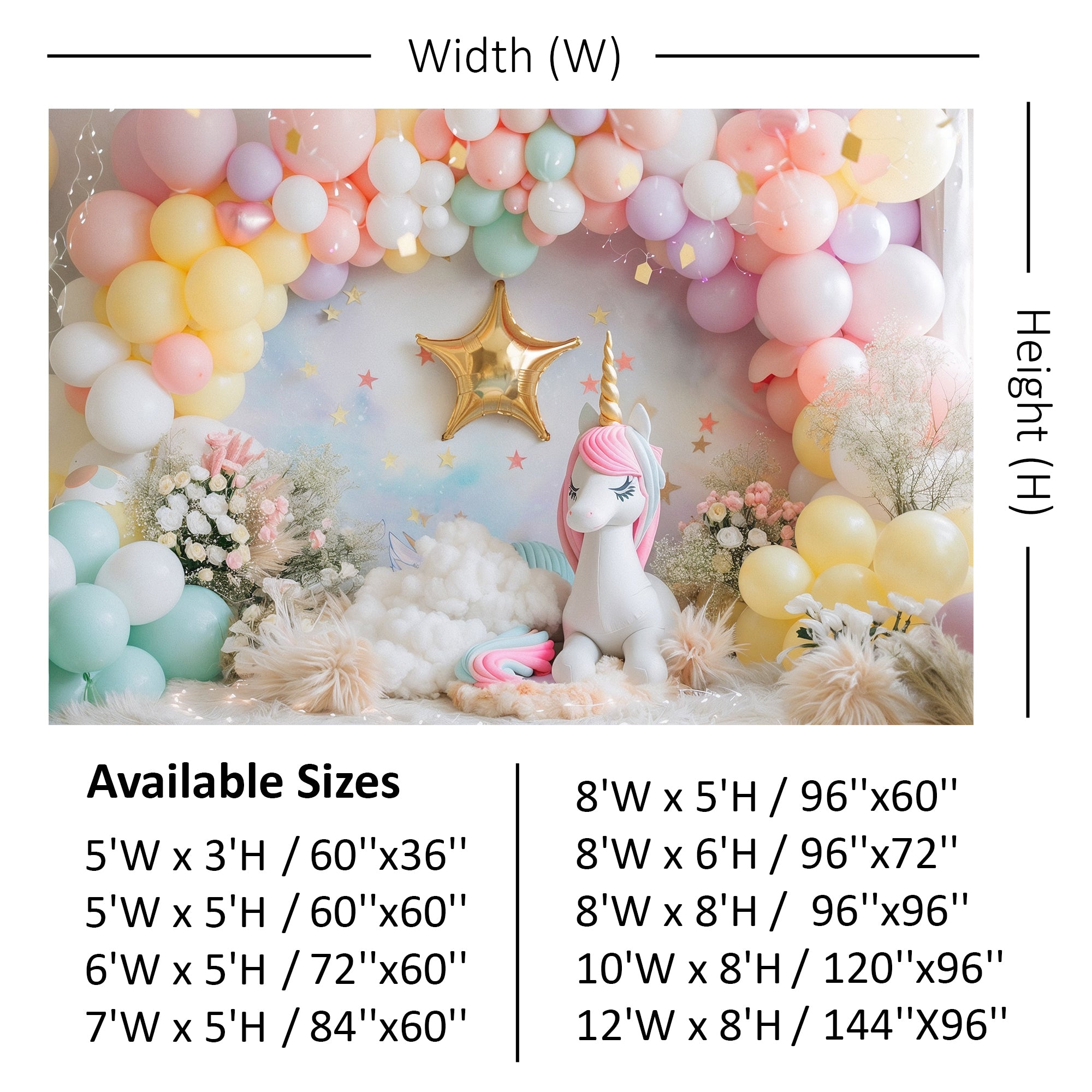 Magical Unicorn Dreamland Backdrop