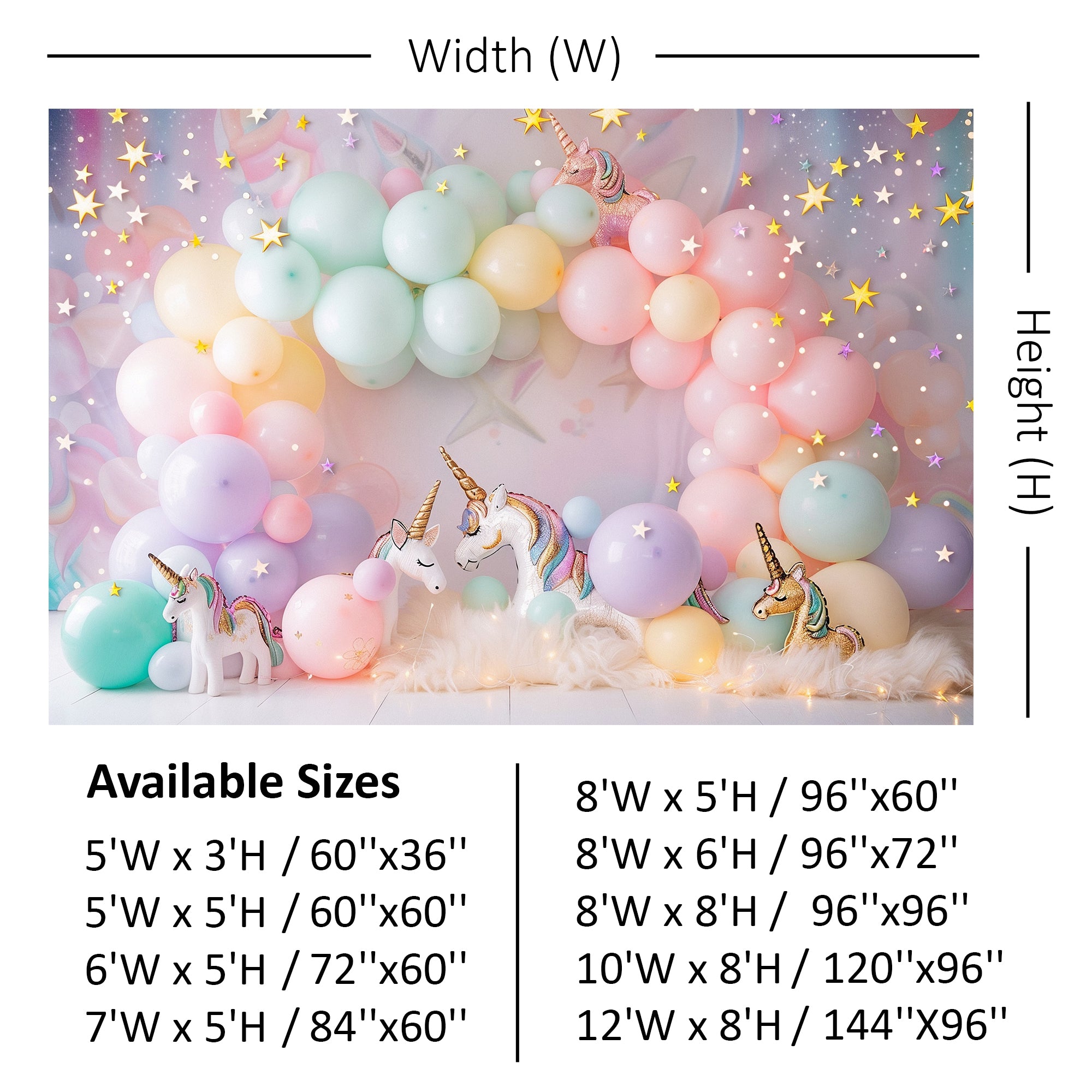 Pastel Unicorn Wonderland Backdrop