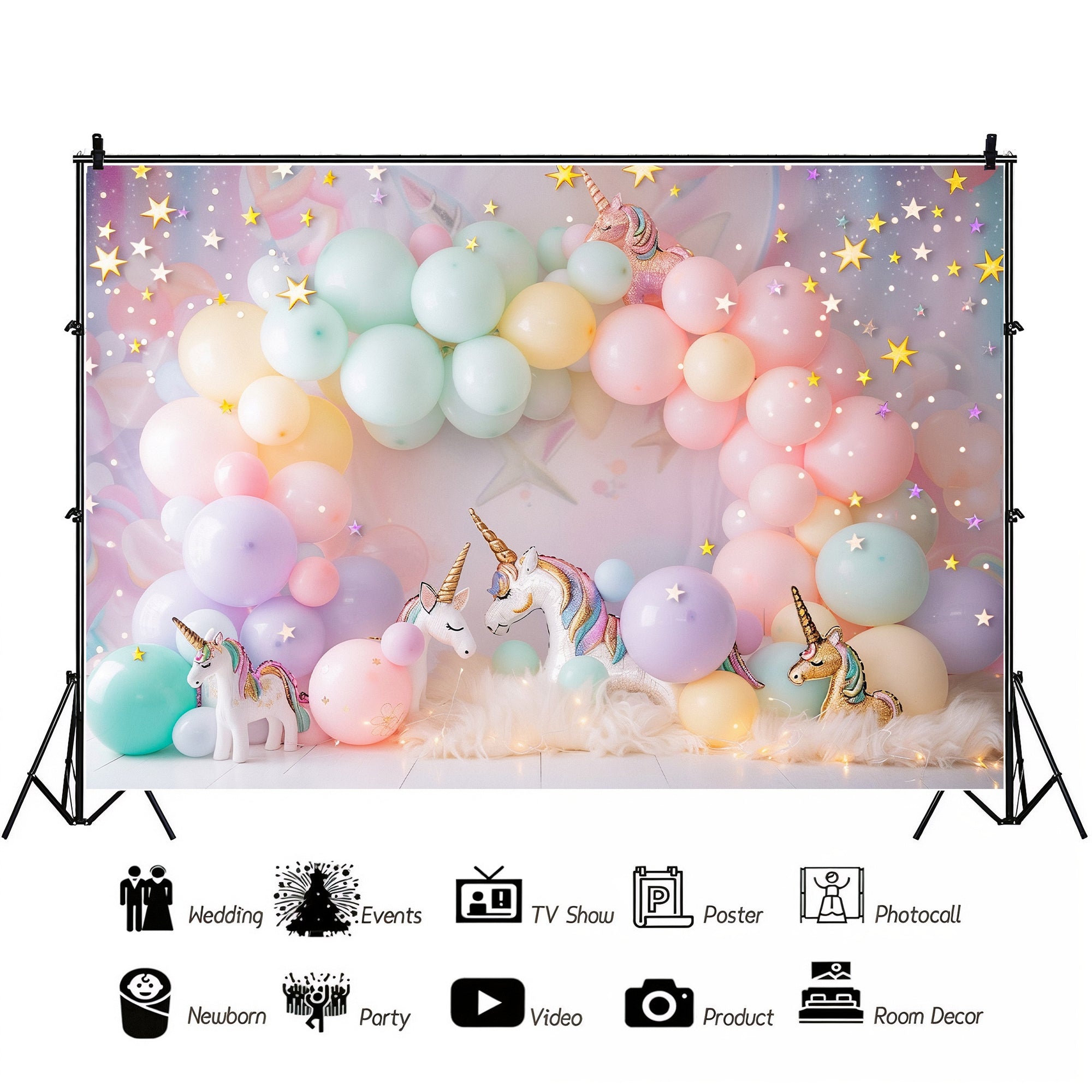 Pastel Unicorn Wonderland Backdrop