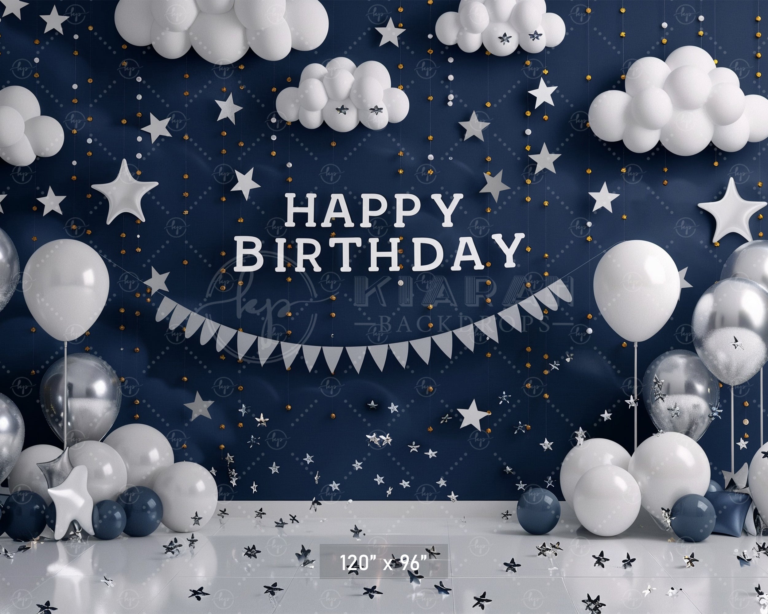 Starry Night Birthday Backdrop