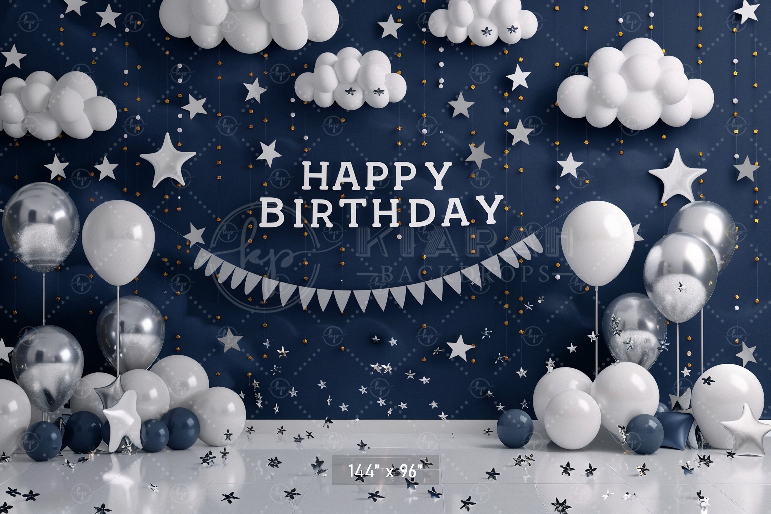 Starry Night Birthday Backdrop