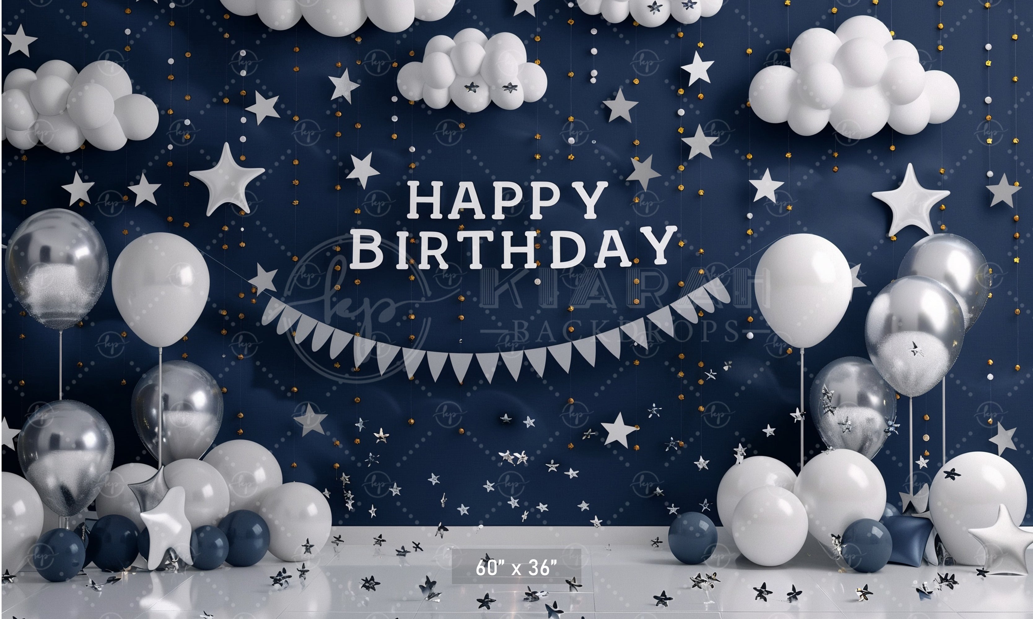 Starry Night Birthday Backdrop