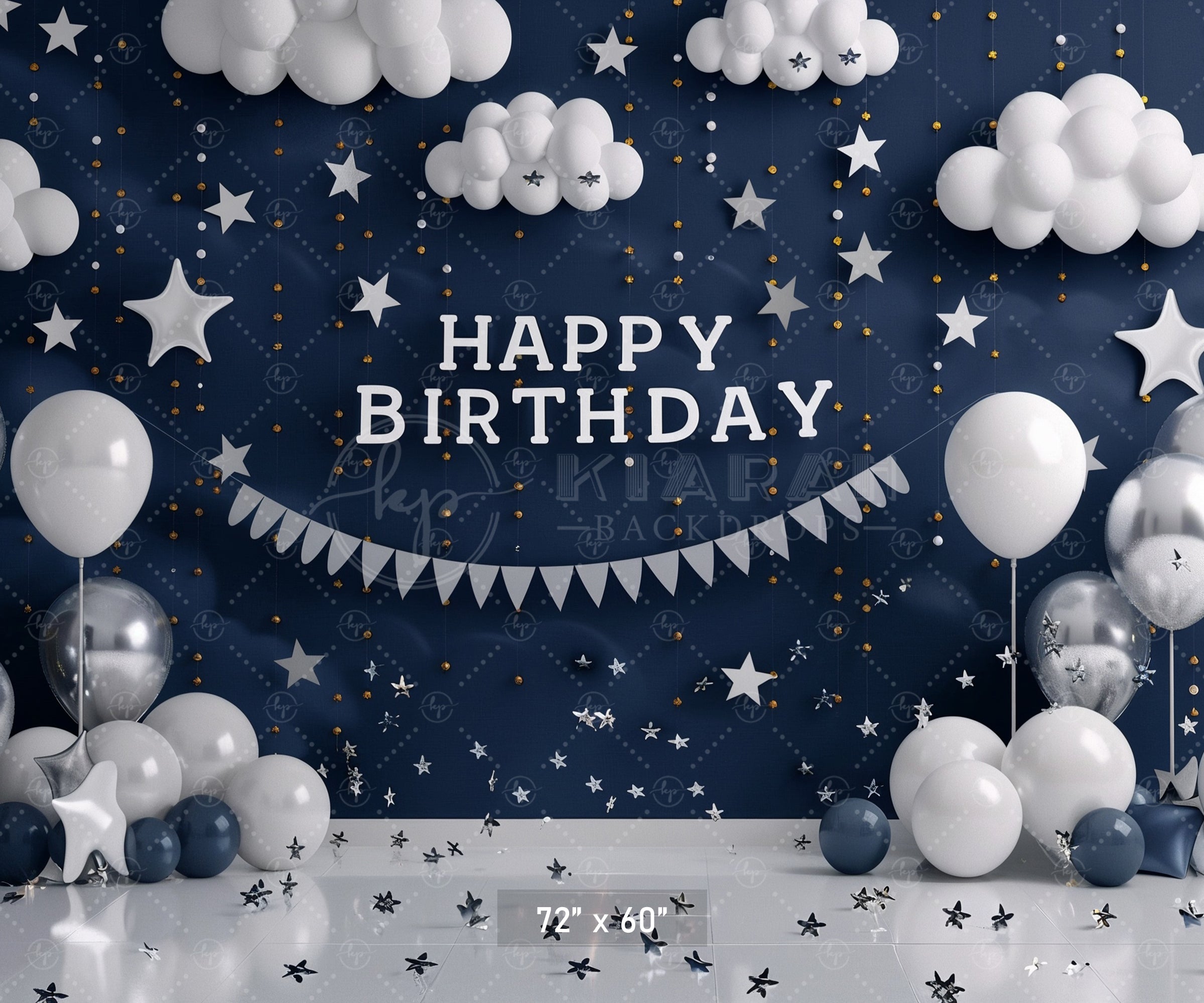 Starry Night Birthday Backdrop