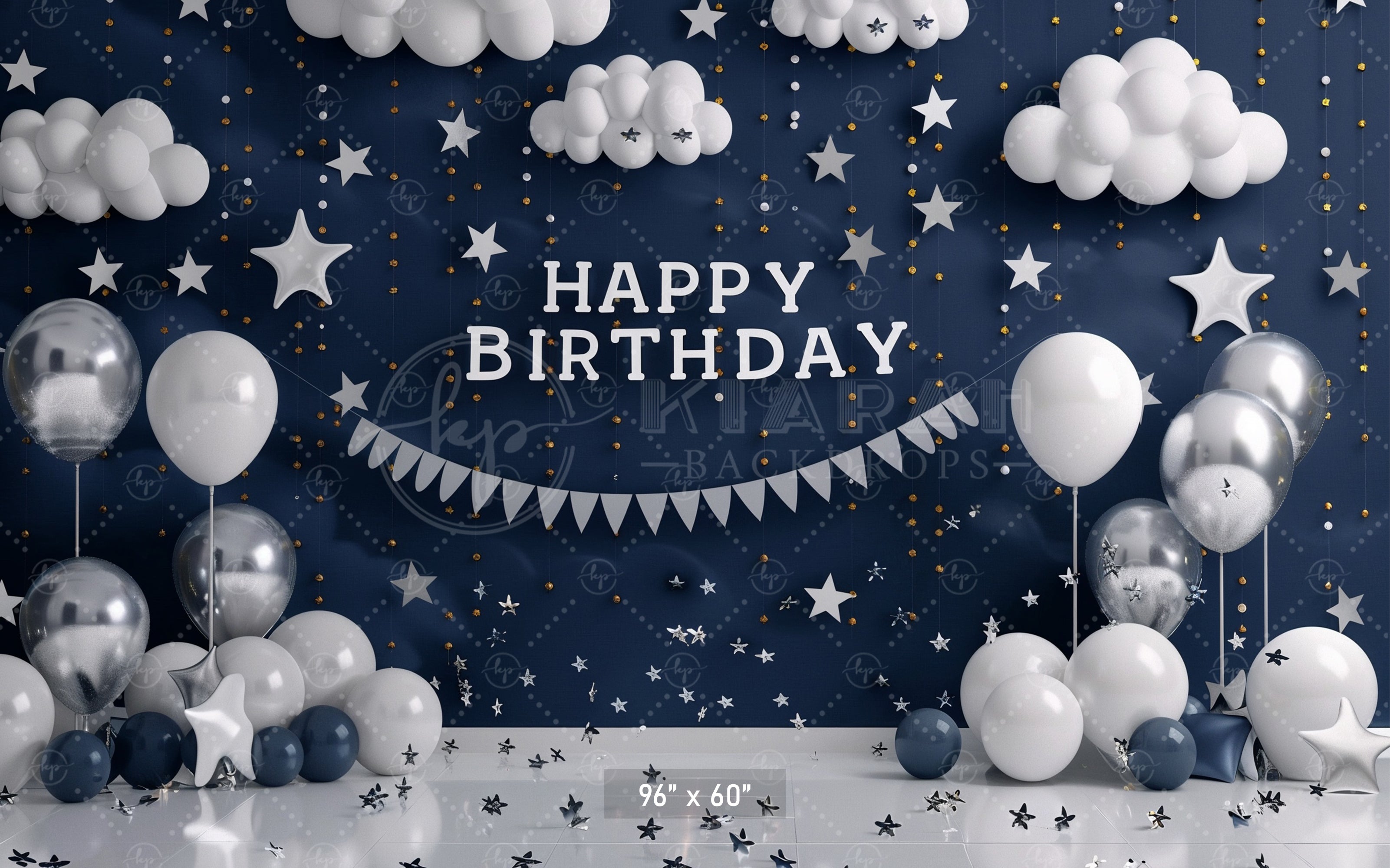 Starry Night Birthday Backdrop