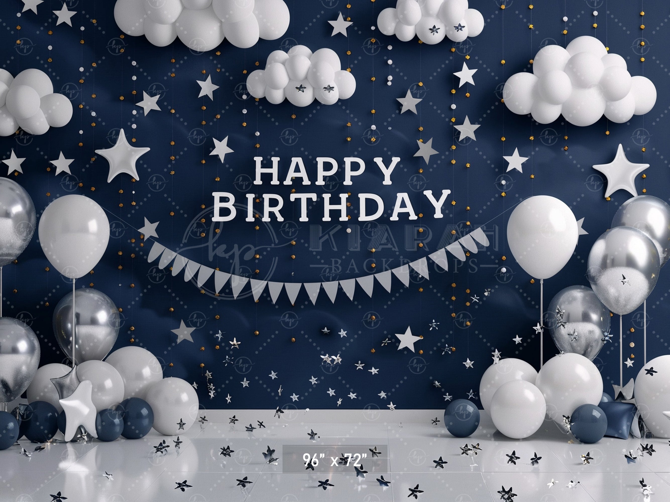 Starry Night Birthday Backdrop