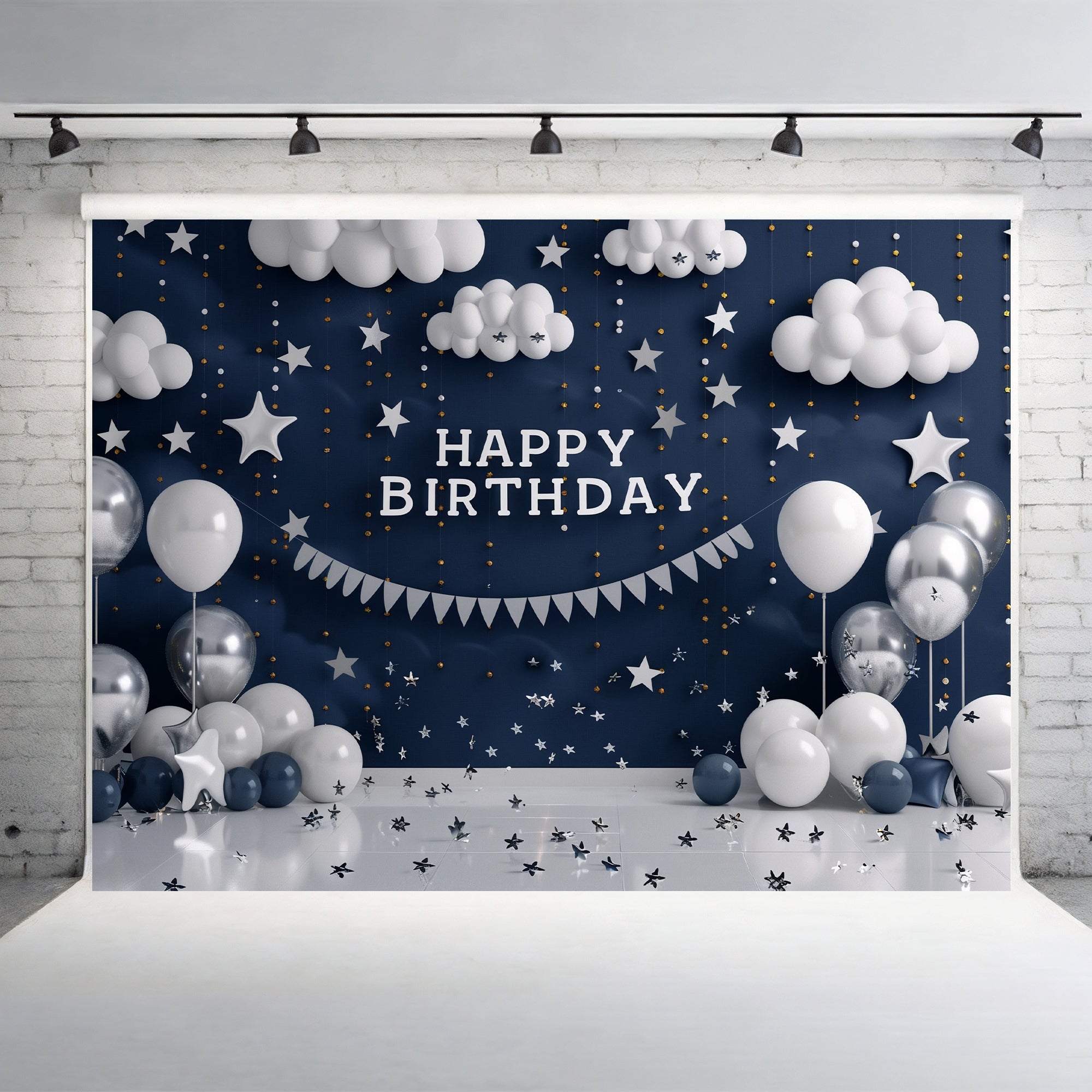 Starry Night Birthday Backdrop
