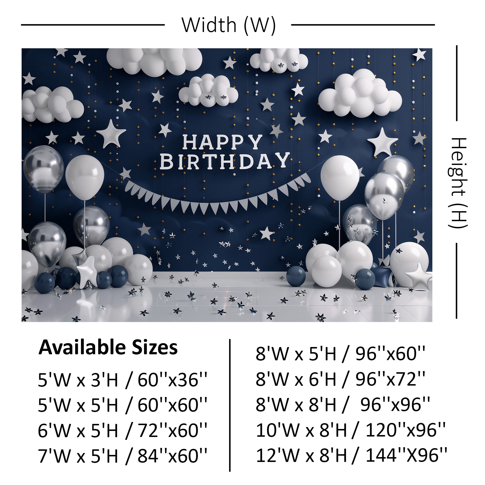 Starry Night Birthday Backdrop