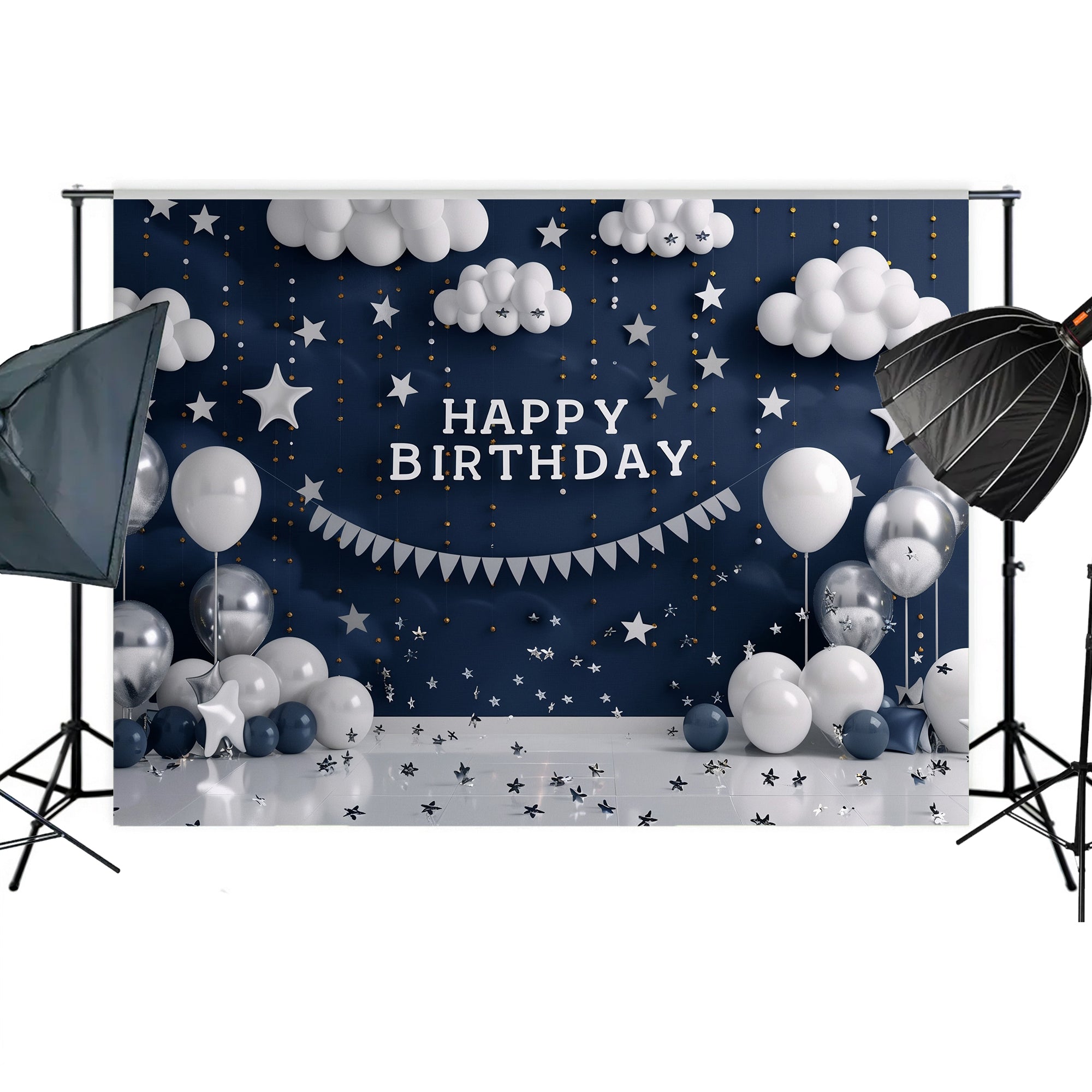 Starry Night Birthday Backdrop