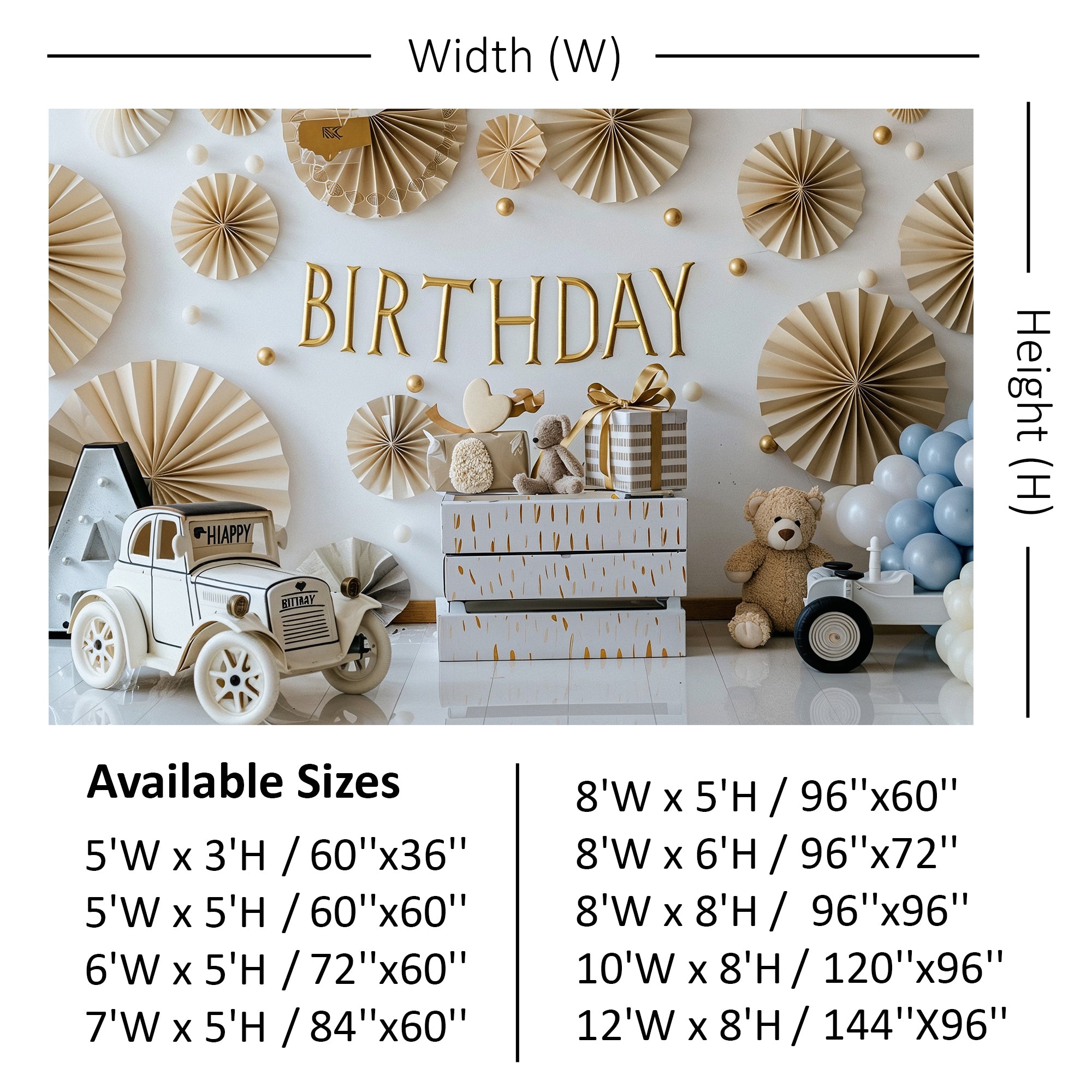 Vintage Teddy Birthday Backdrop