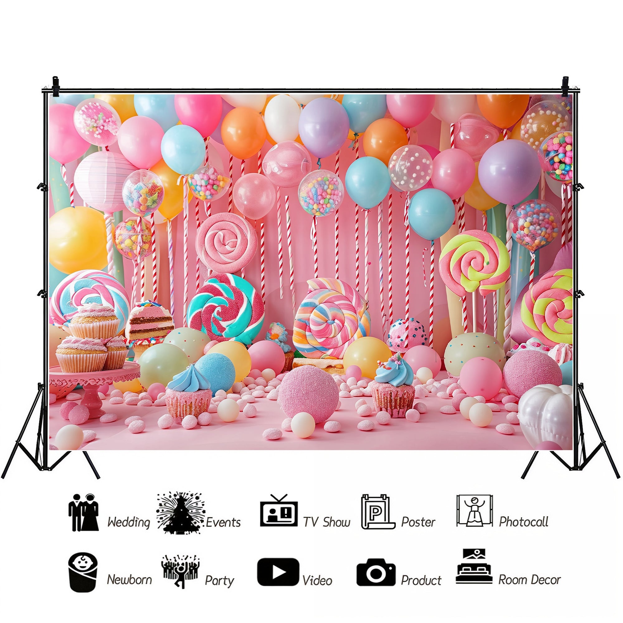 Candyland Birthday Backdrop