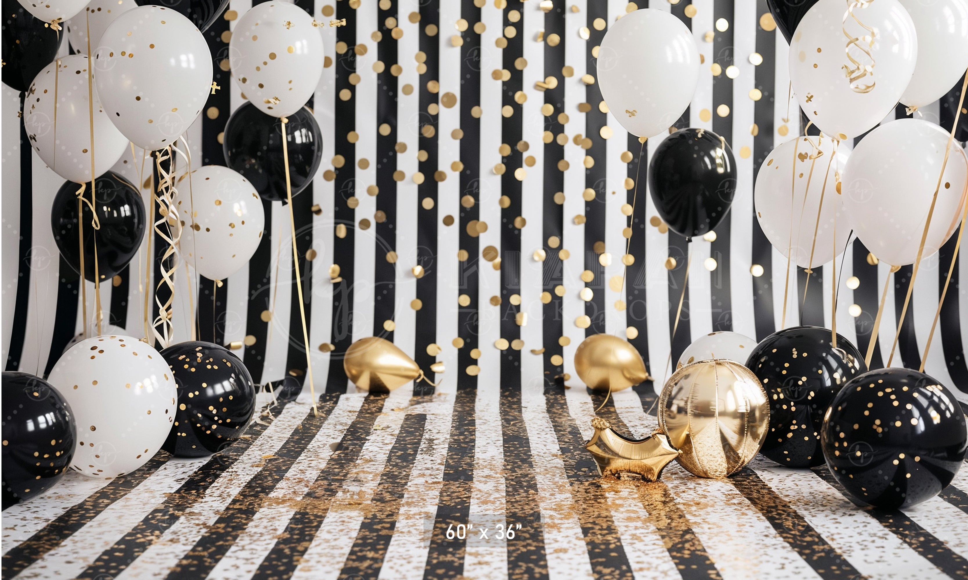 Glamorous Black & Gold Confetti Backdrop