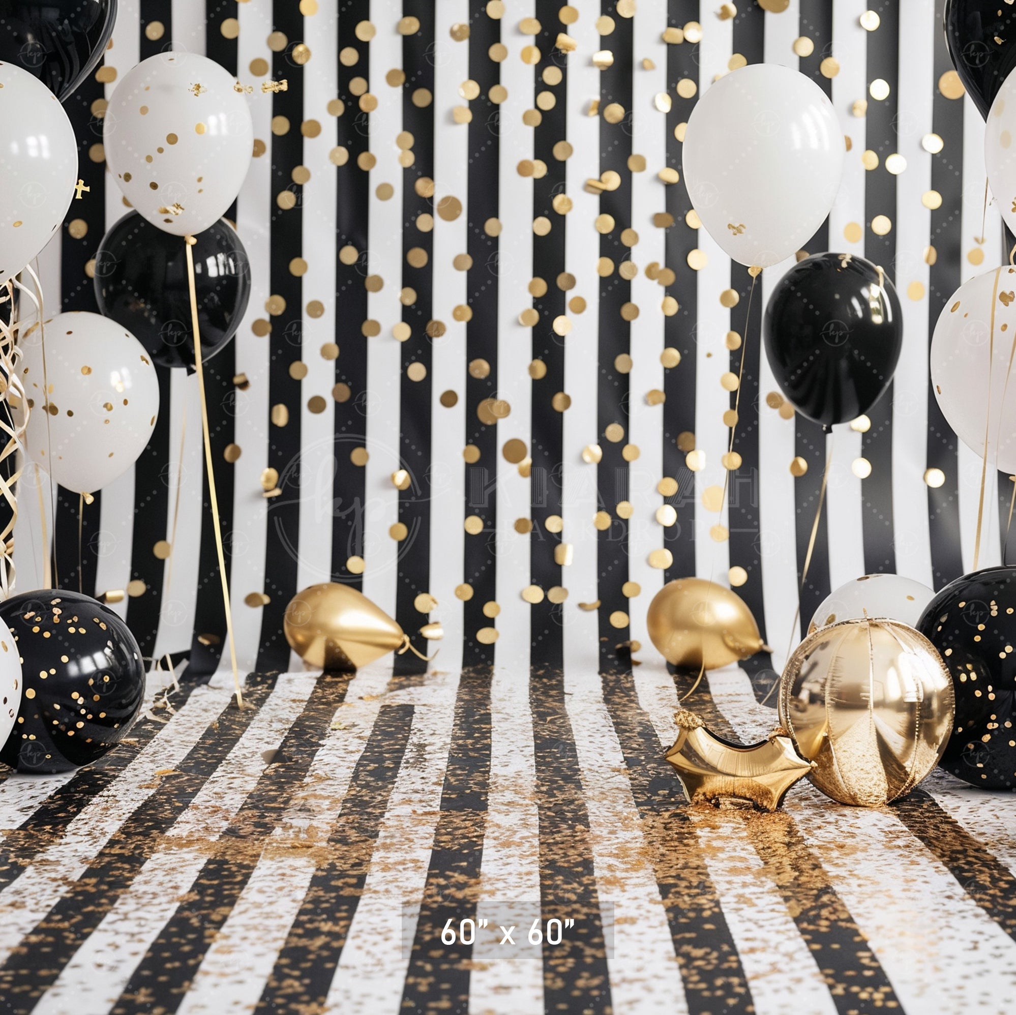 Glamorous Black & Gold Confetti Backdrop