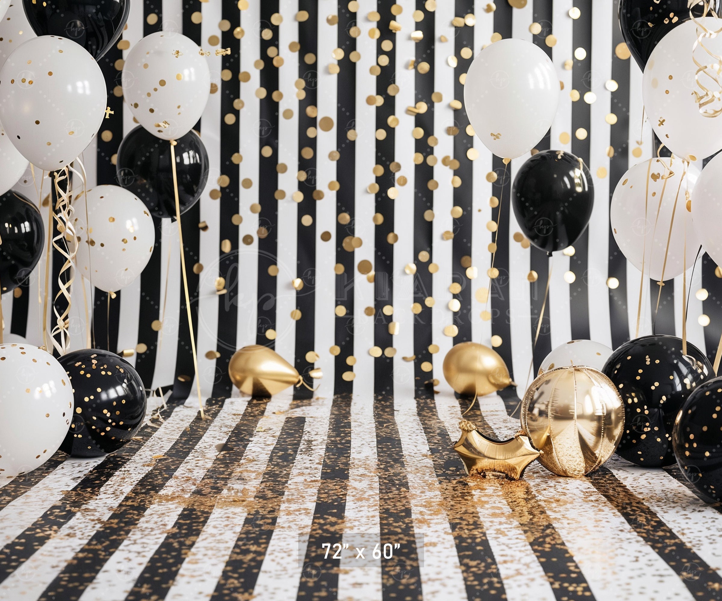 Glamorous Black & Gold Confetti Backdrop