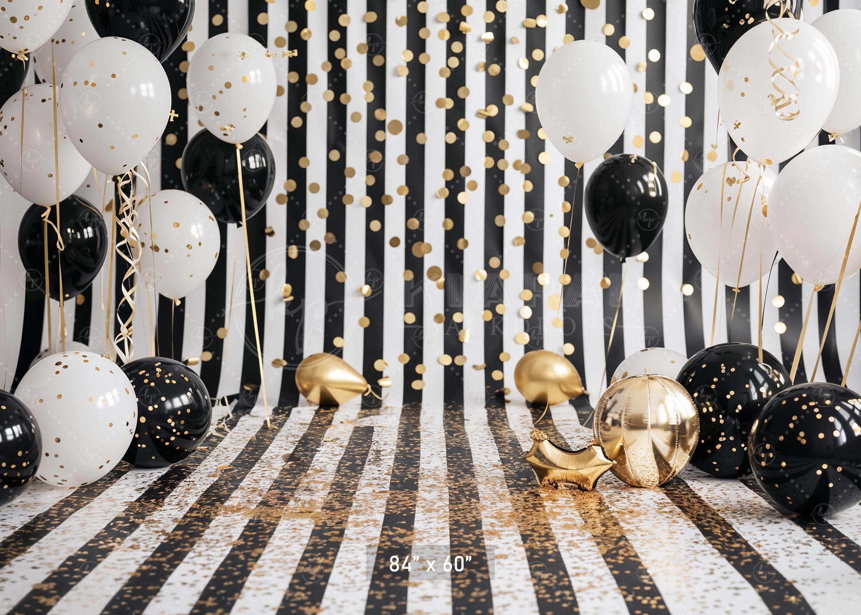 Glamorous Black & Gold Confetti Backdrop