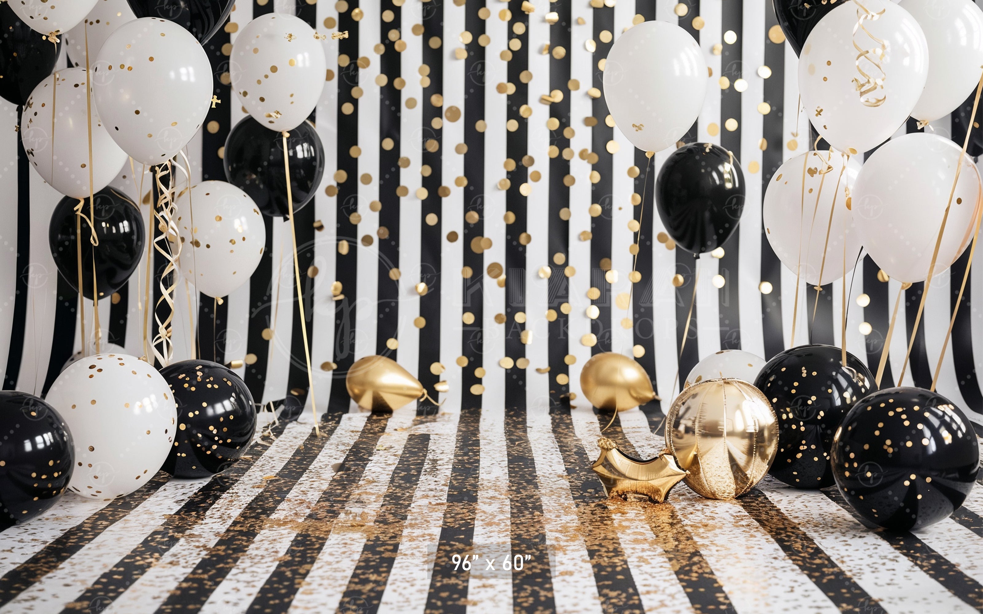 Glamorous Black & Gold Confetti Backdrop