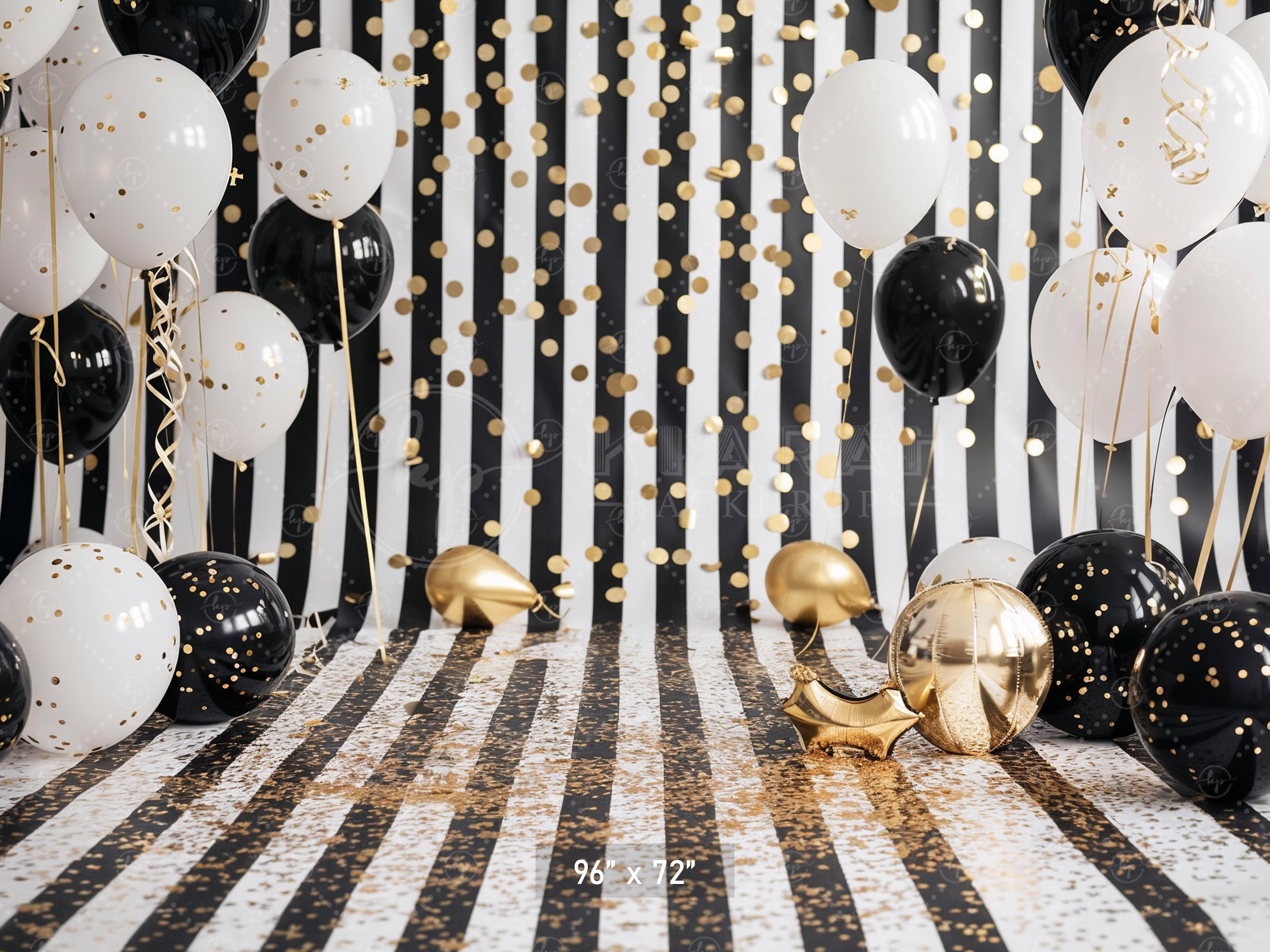 Glamorous Black & Gold Confetti Backdrop
