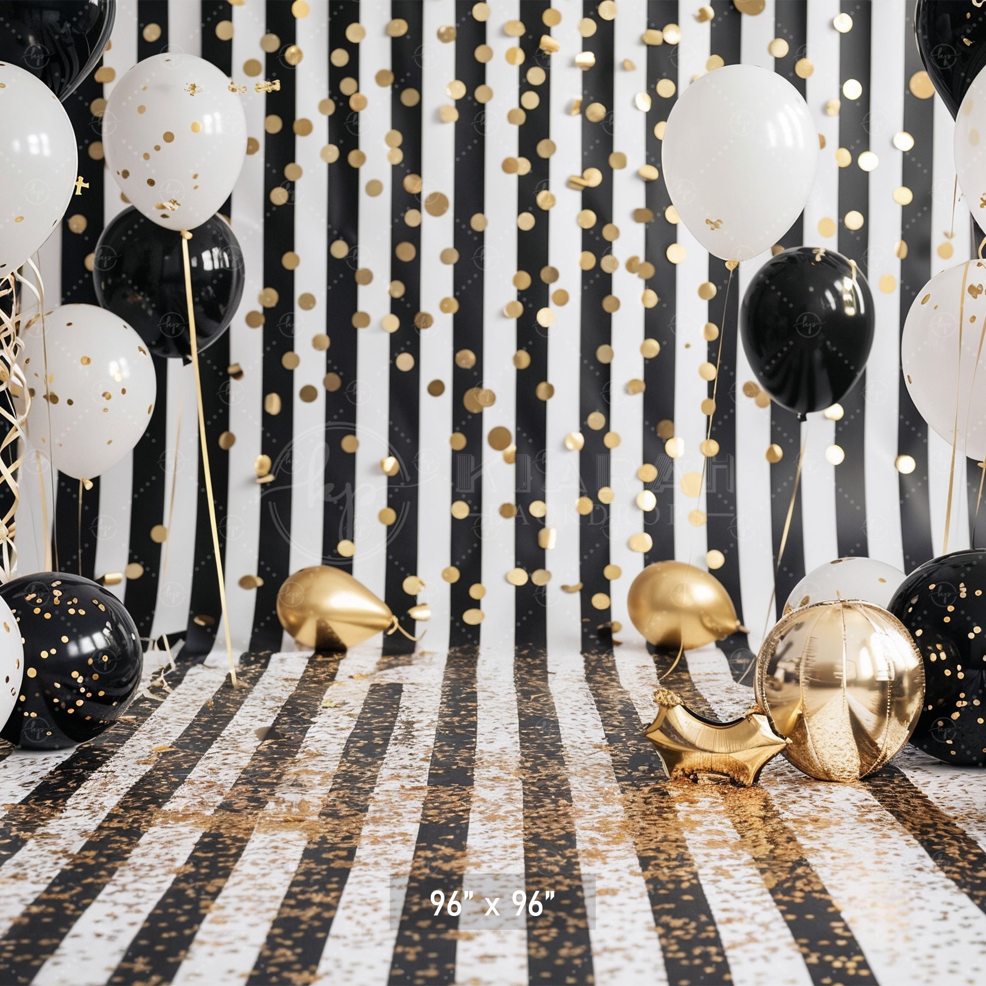 Glamorous Black & Gold Confetti Backdrop