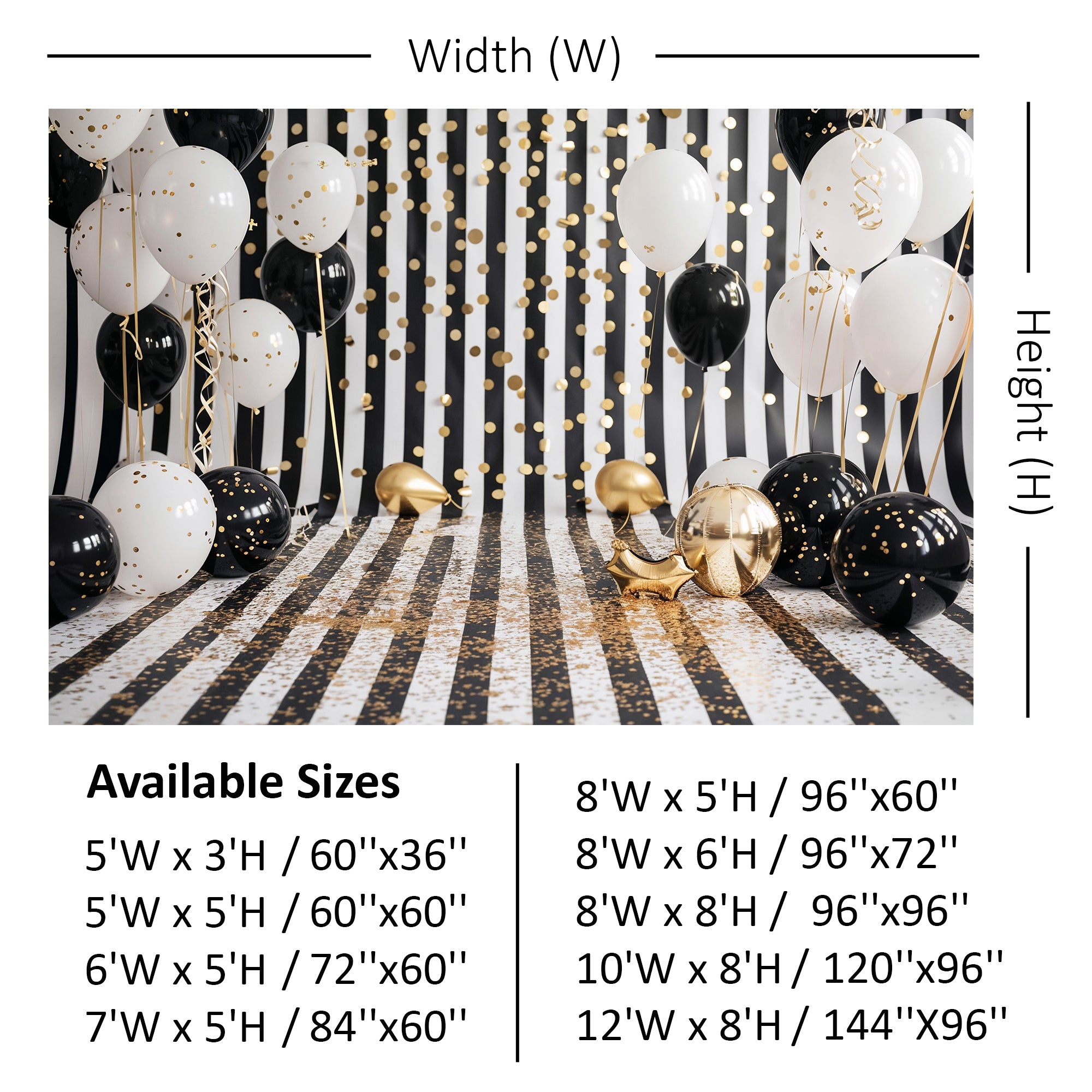 Glamorous Black & Gold Confetti Backdrop