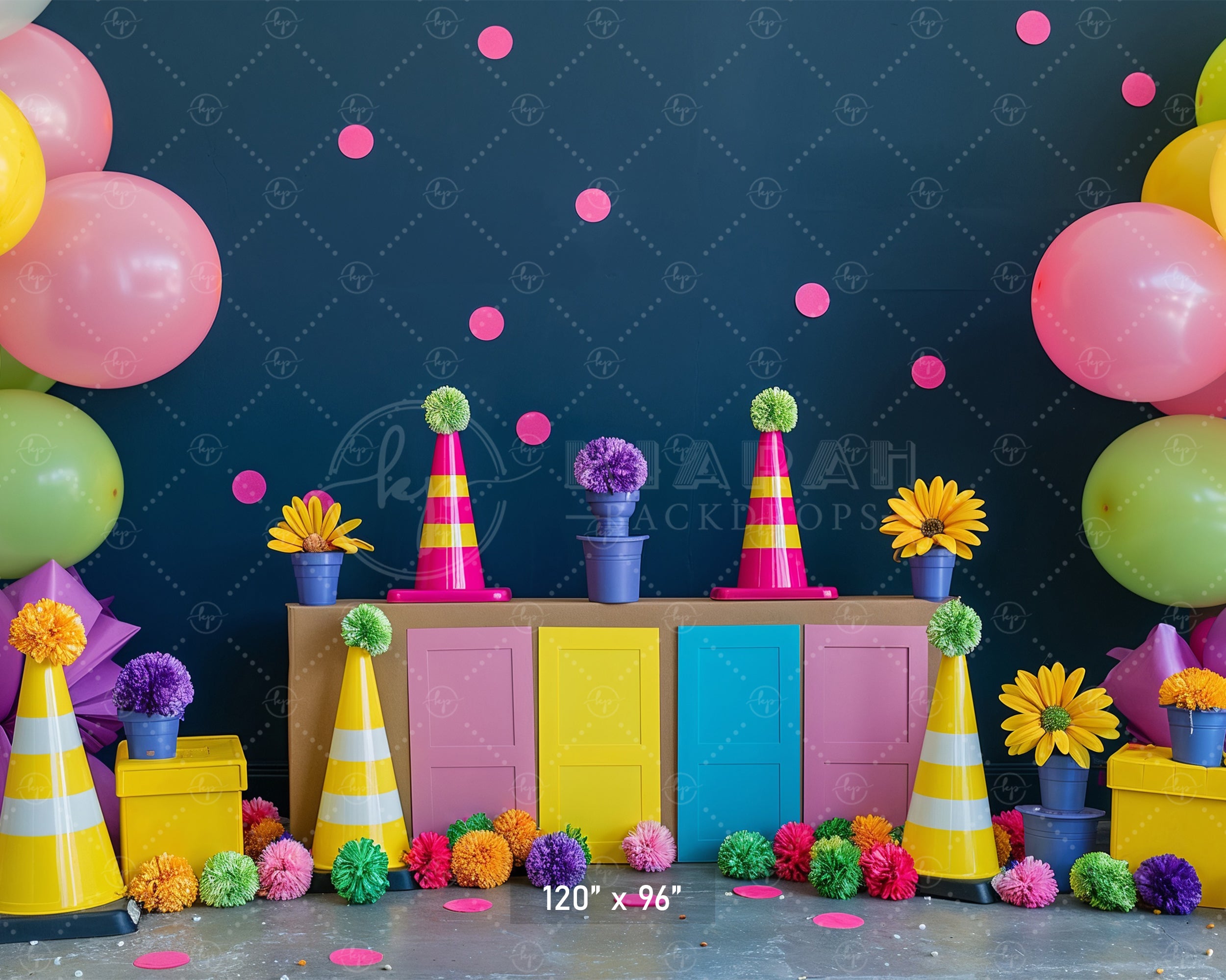 Colorful Party Time Backdrop