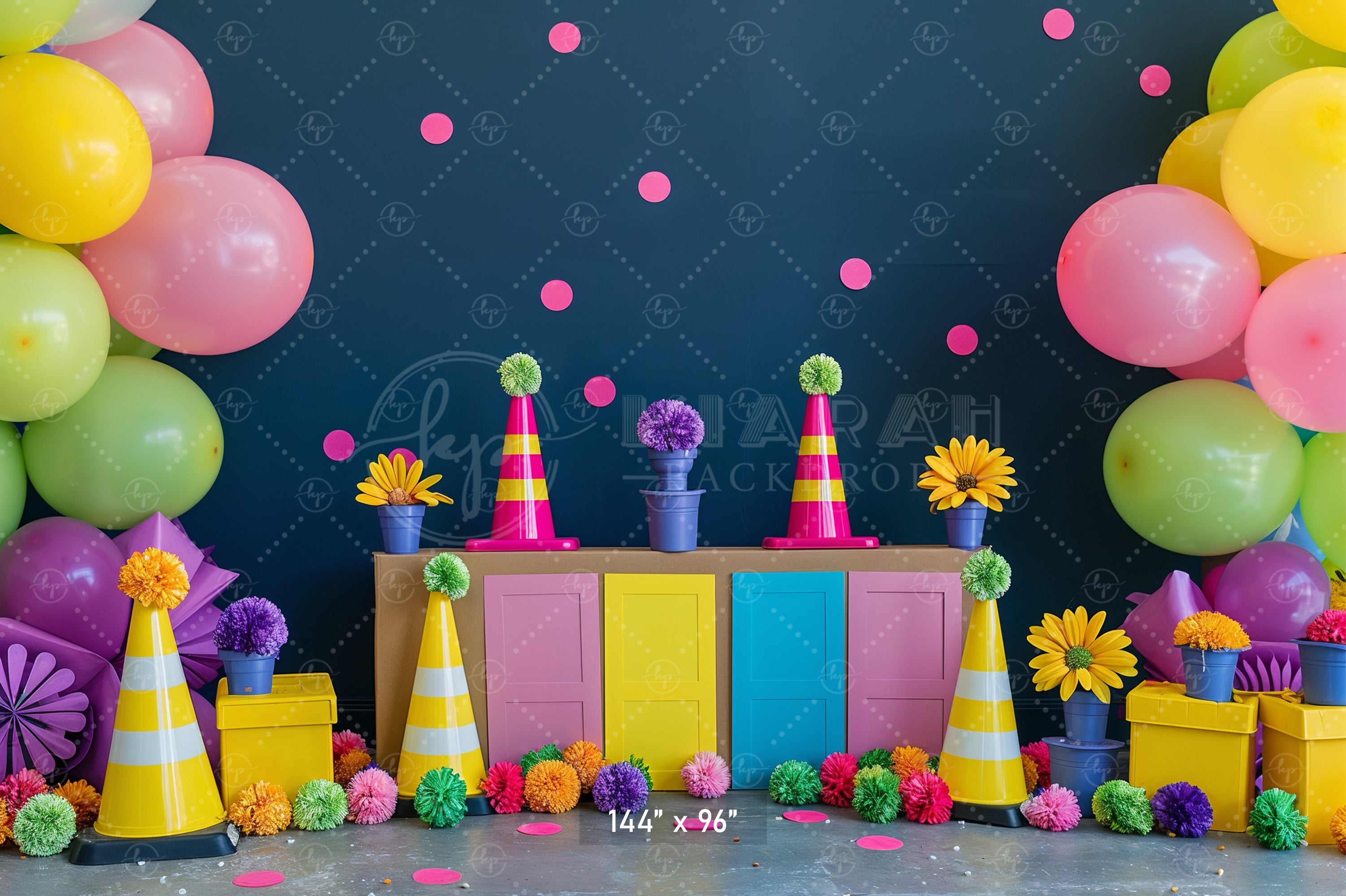 Colorful Party Time Backdrop