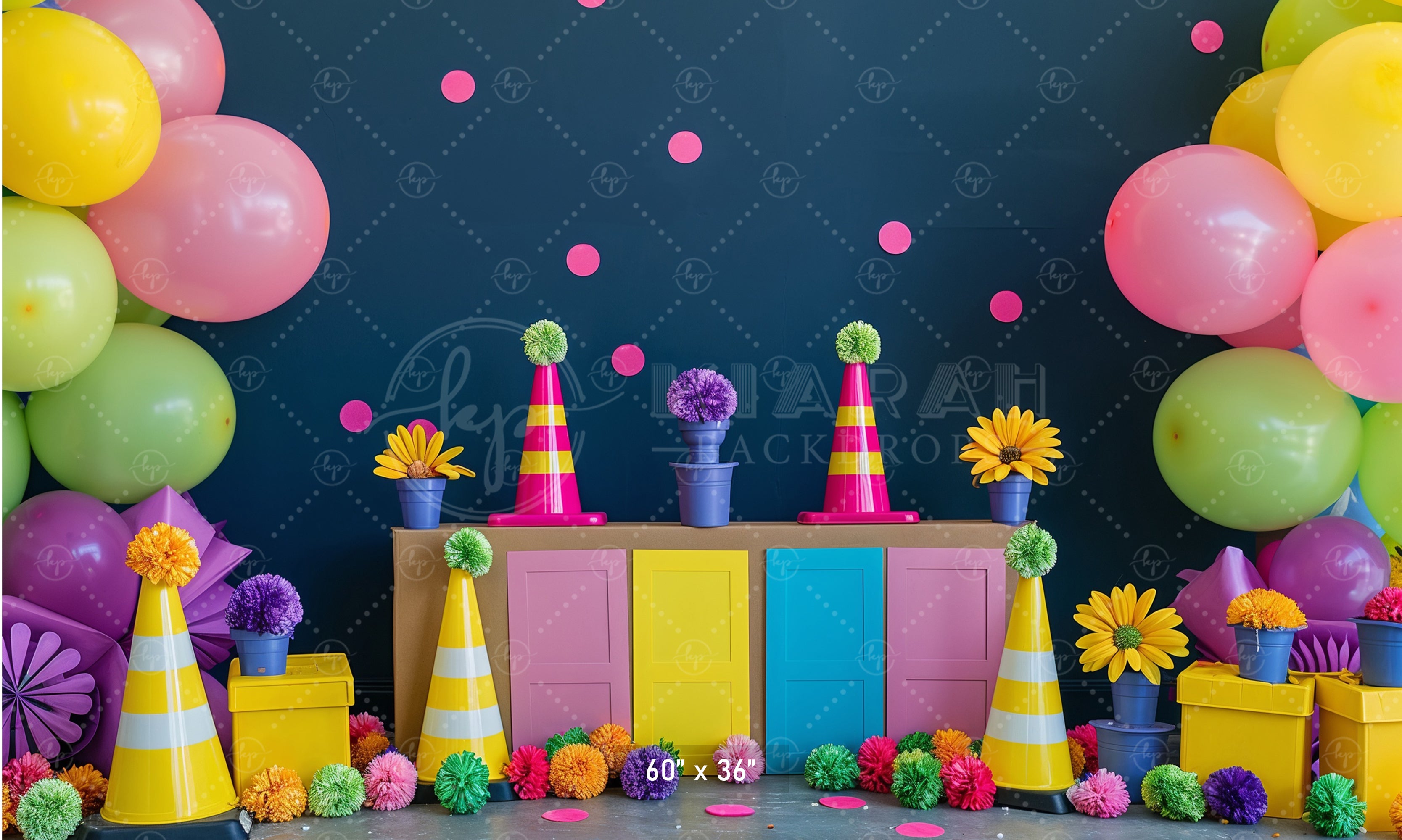 Colorful Party Time Backdrop